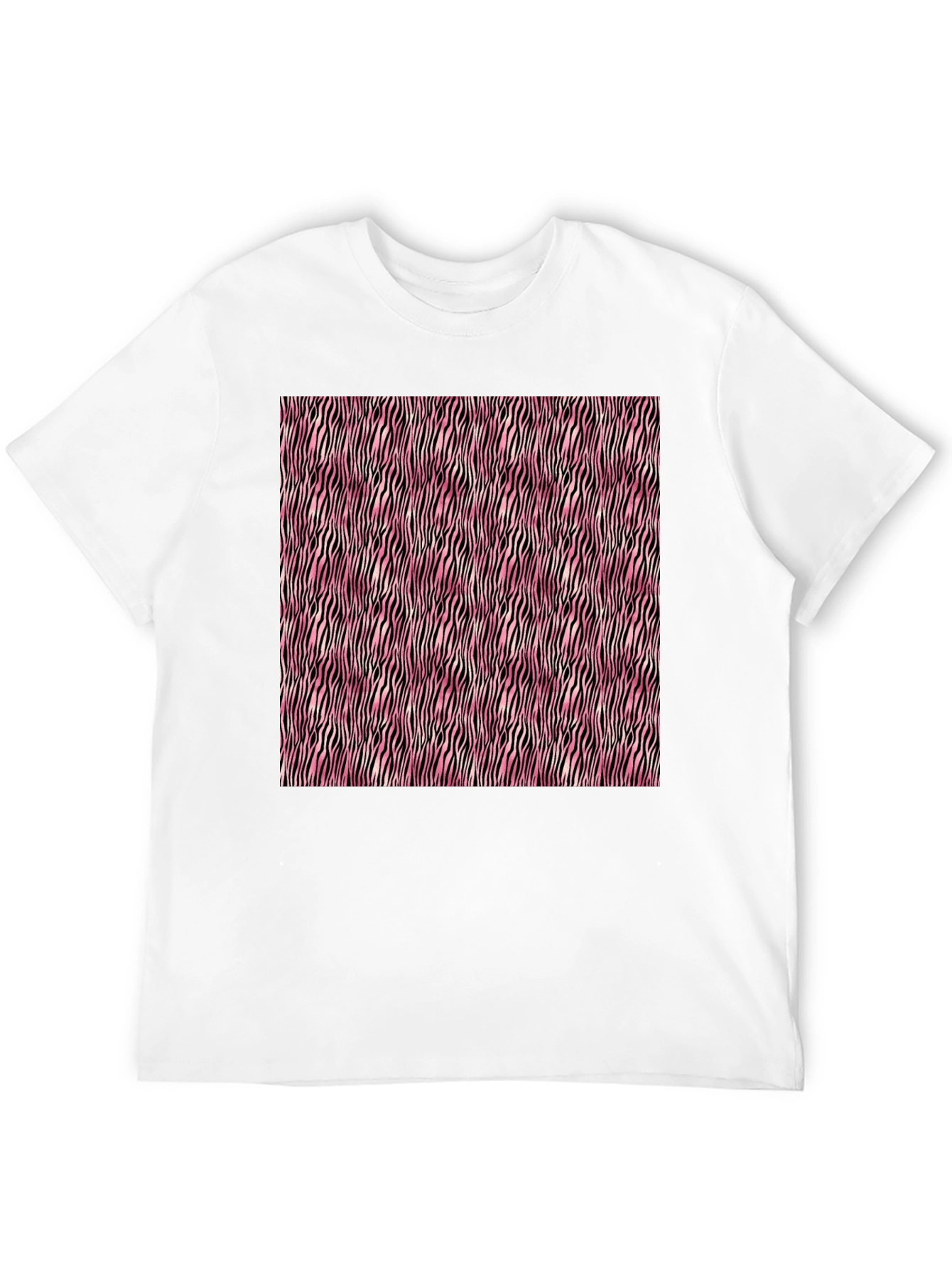 Pink Zebra Stripe Mens Tee