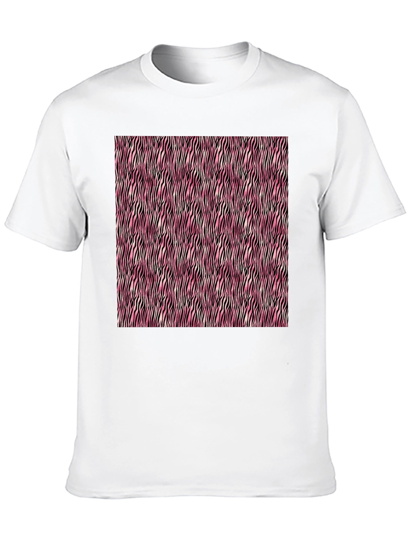 Pink Zebra Stripe Mens Tee