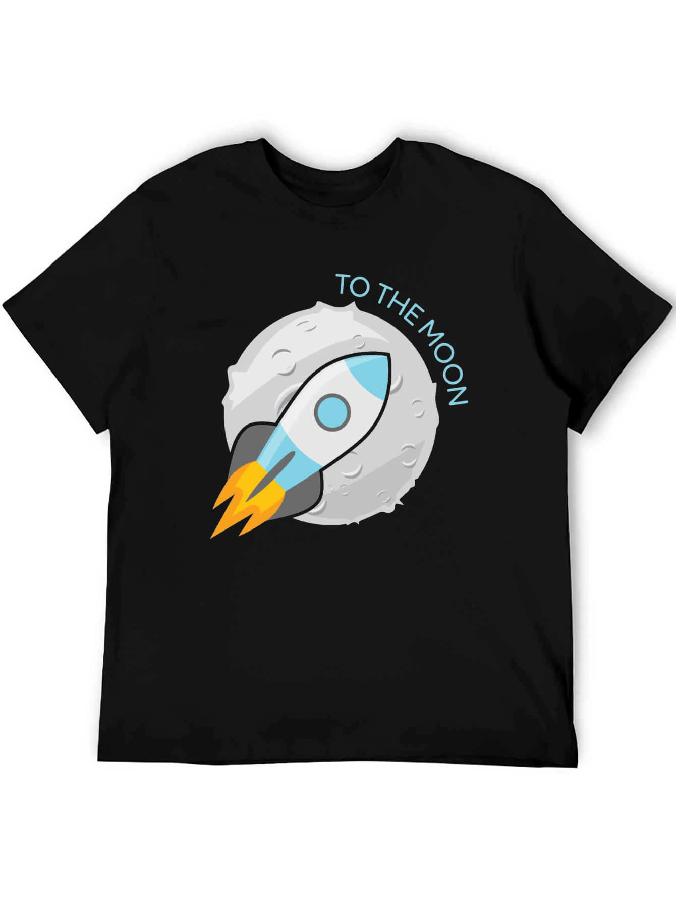 To The Moon Graphic Tee - Space Rocket Design