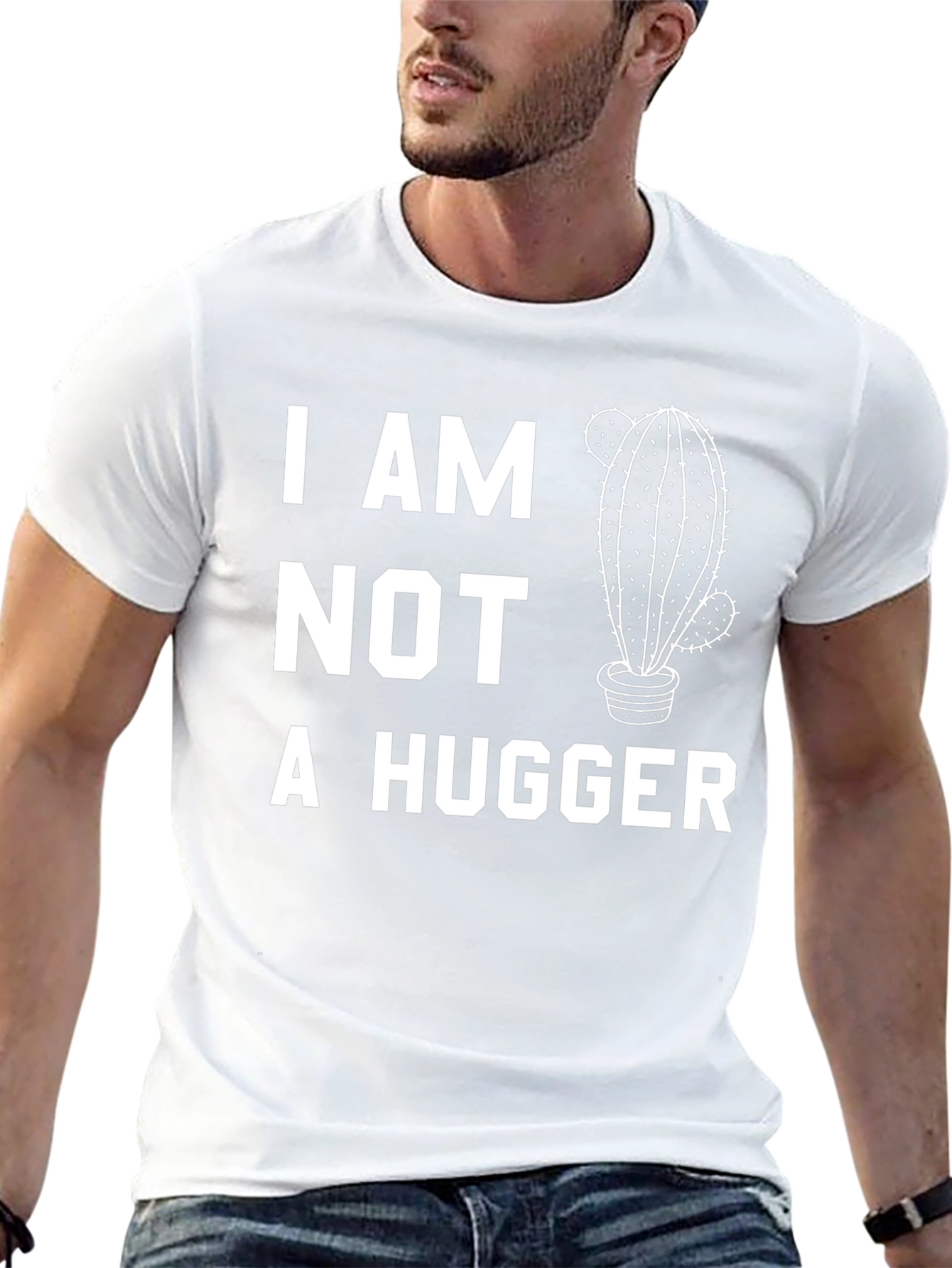 I Am Not A Hugger Cactus Graphic Tee