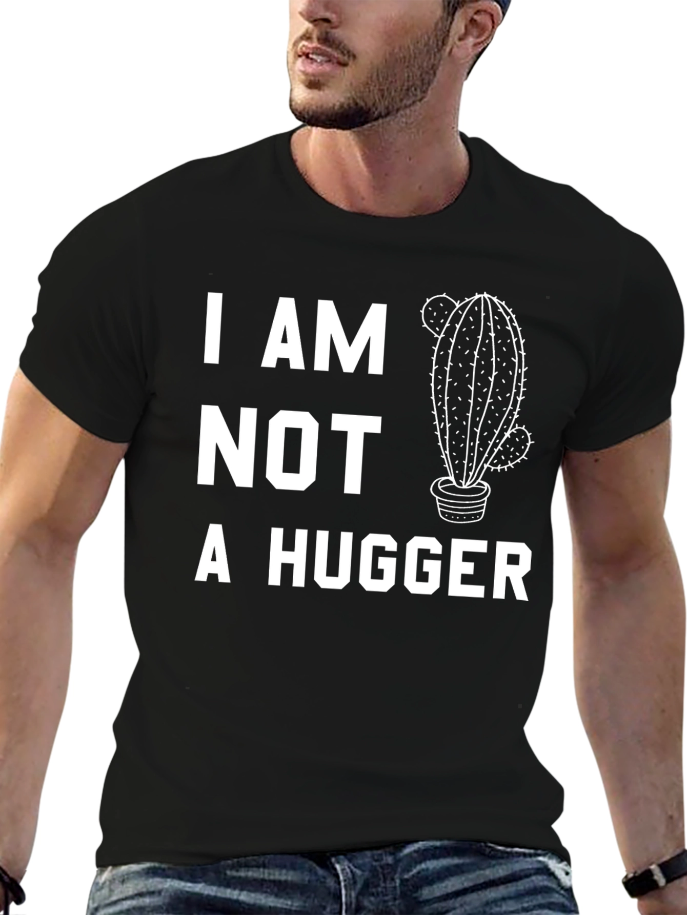 I Am Not A Hugger Cactus Graphic Tee
