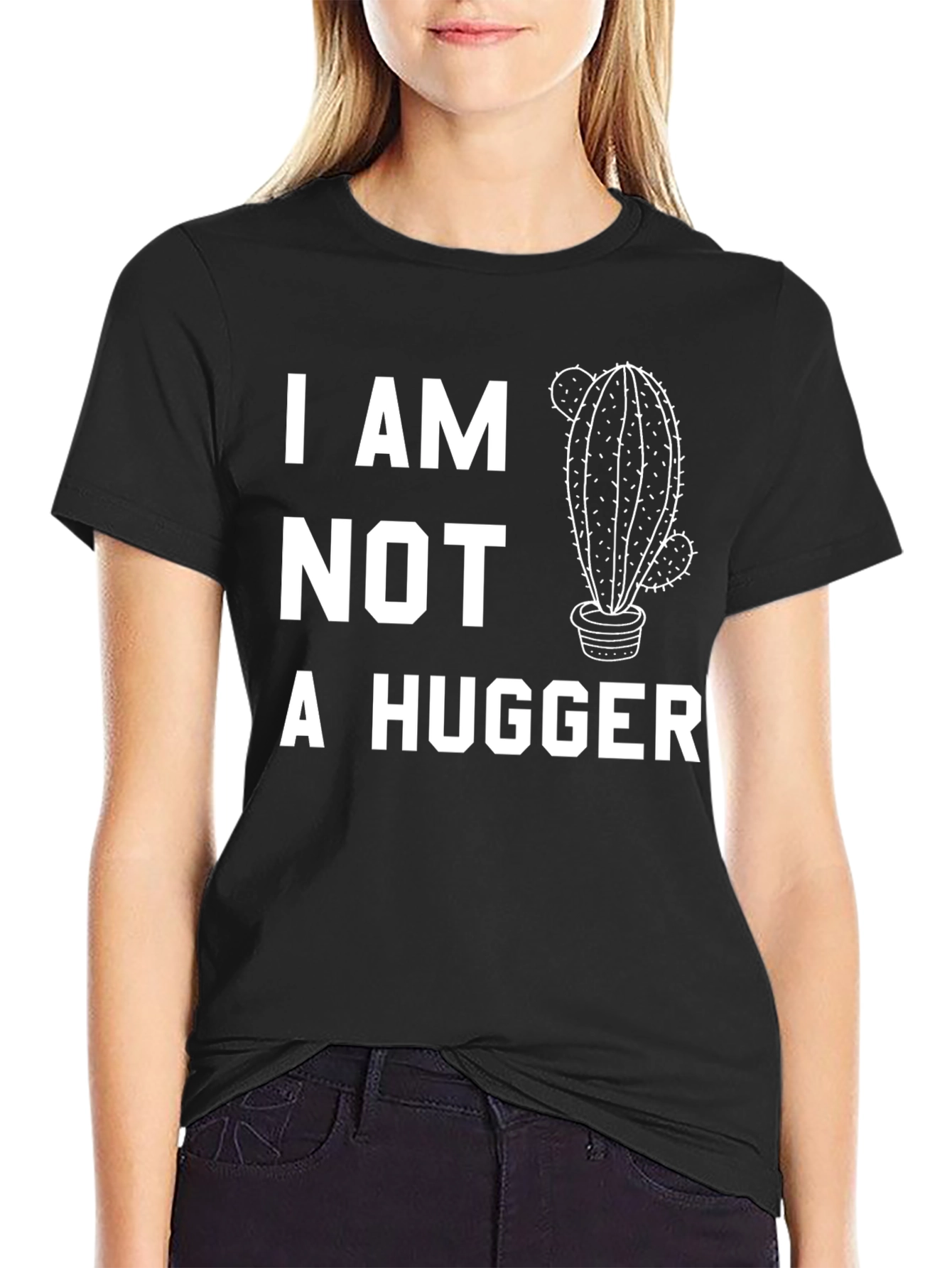 I Am Not A Hugger Cactus Graphic Tee