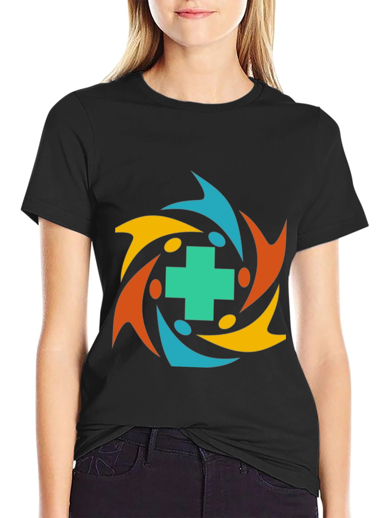 Community Health T-Shirt - Teal Cross Graphic Tee
