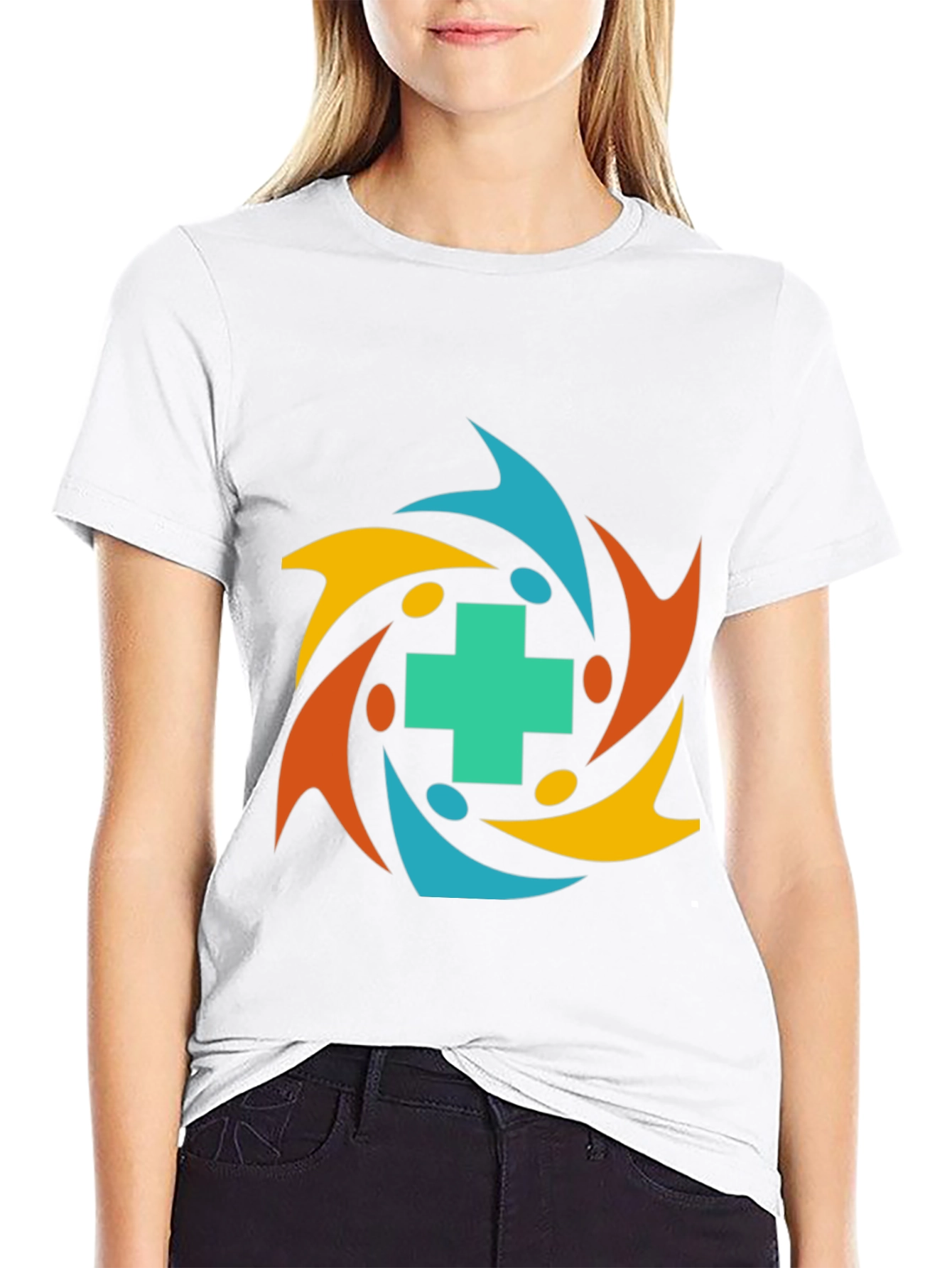 Community Health T-Shirt - Teal Cross Graphic Tee