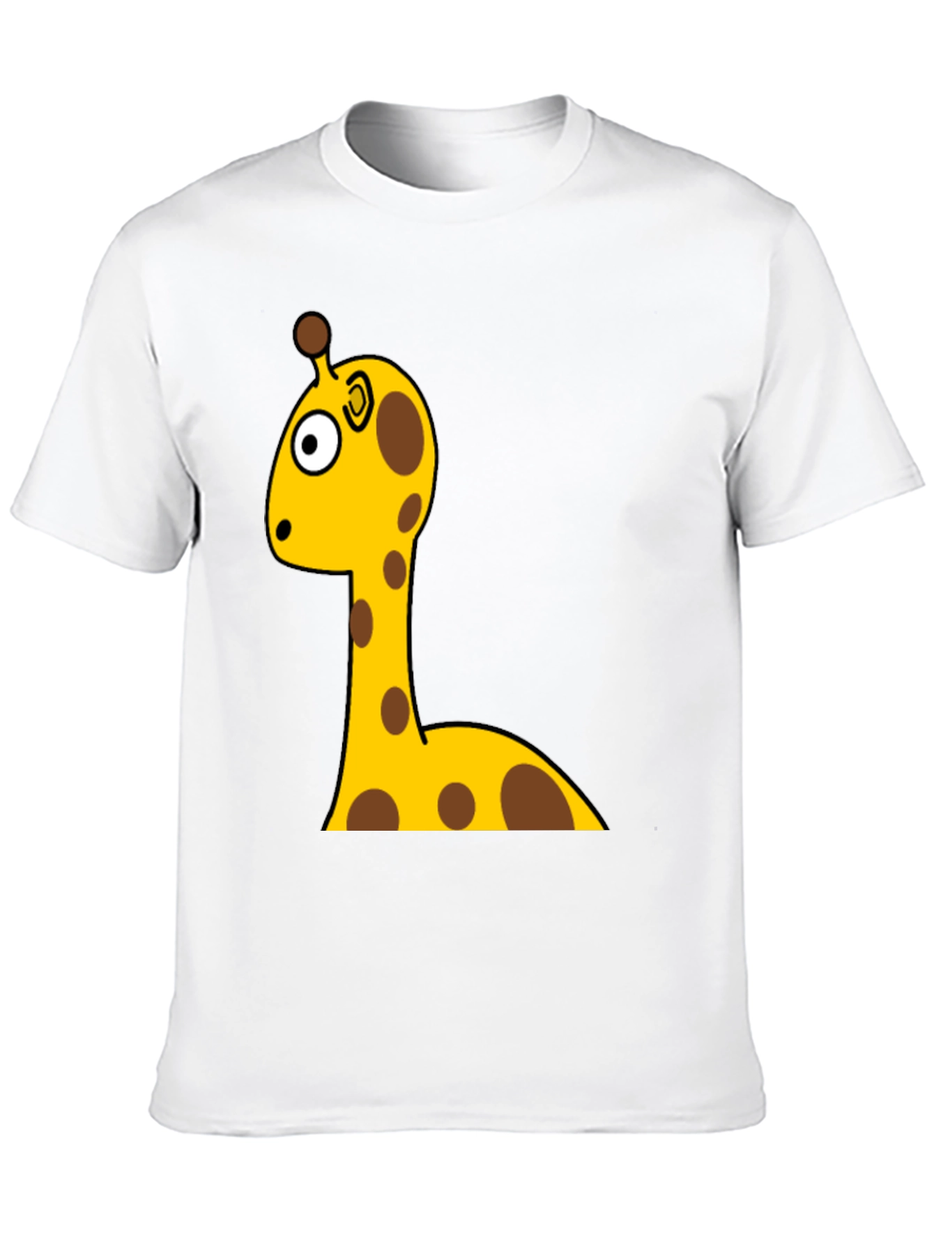 Giraffe Cartoon Graphic T-Shirt - Black