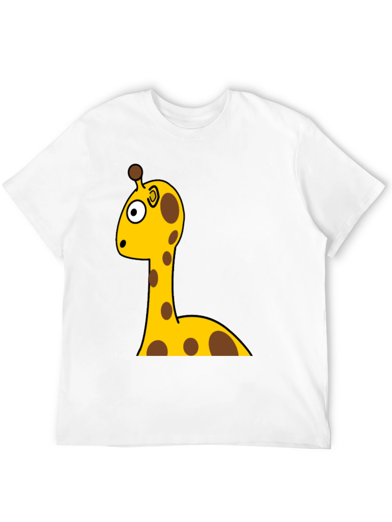 Giraffe Cartoon Graphic T-Shirt - Black
