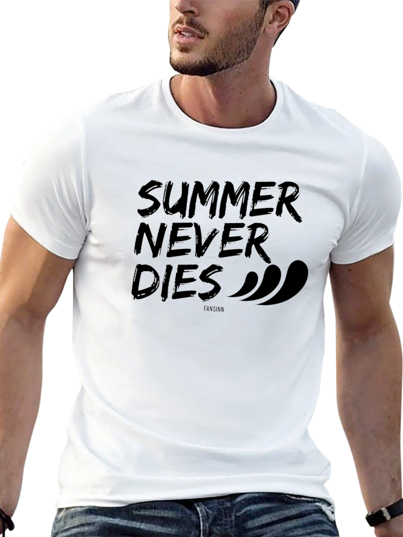 Summer Never Dies Black Graphic Tee