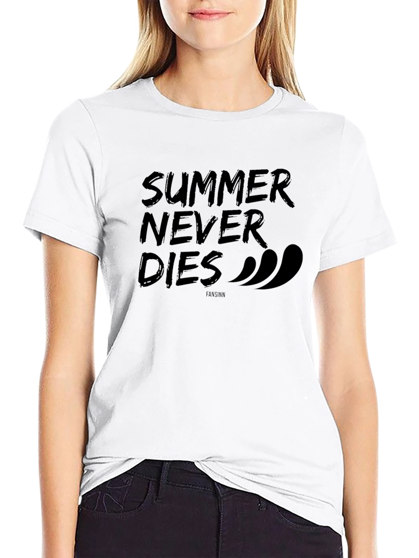 Summer Never Dies Black Graphic Tee