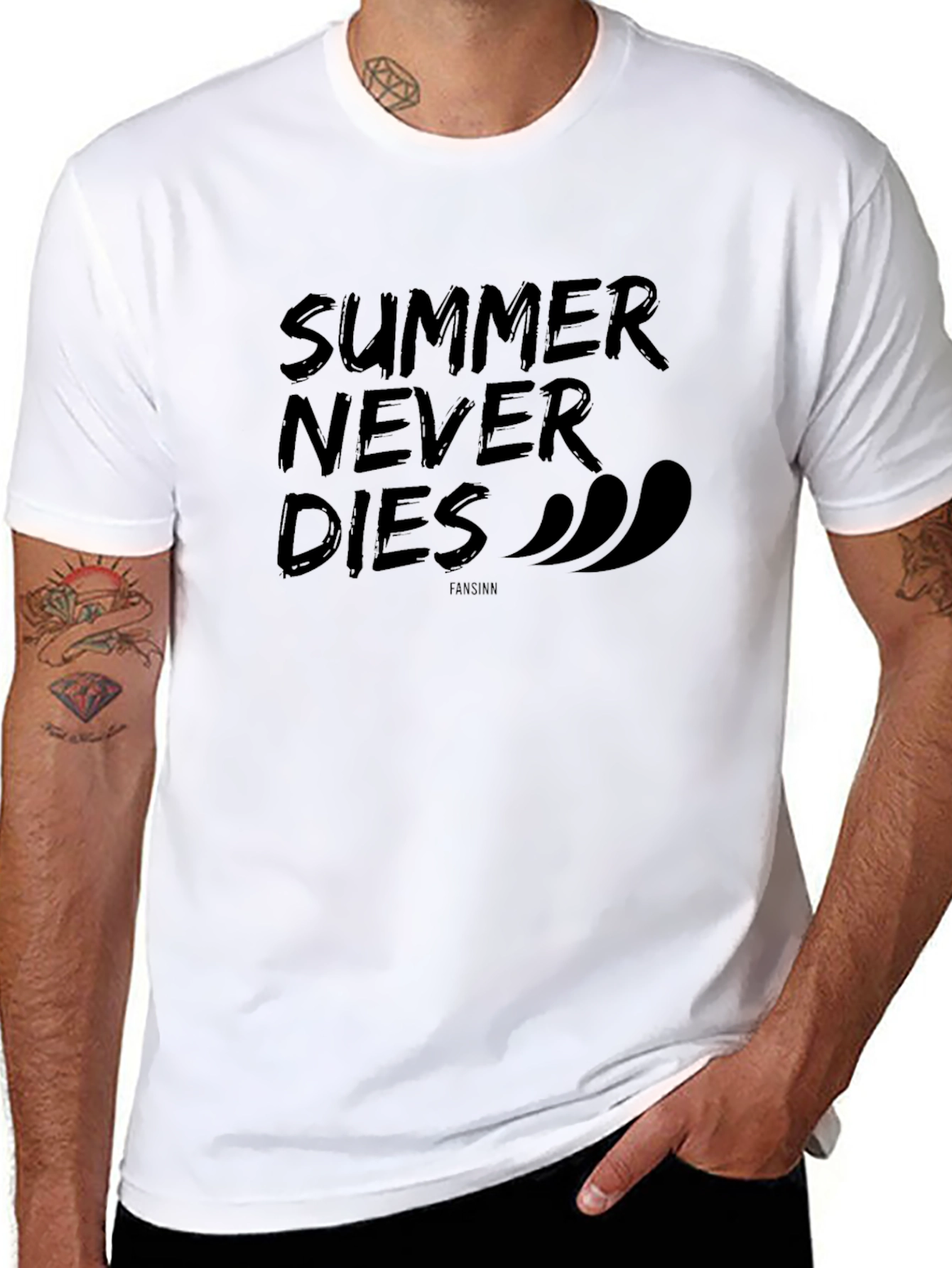 Summer Never Dies Black Graphic Tee