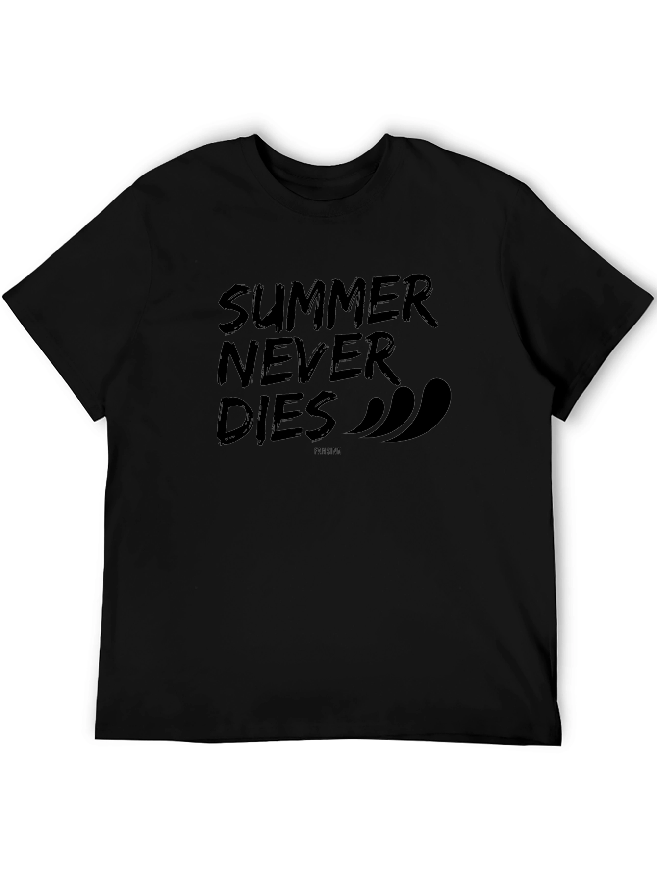 Summer Never Dies Black Graphic Tee