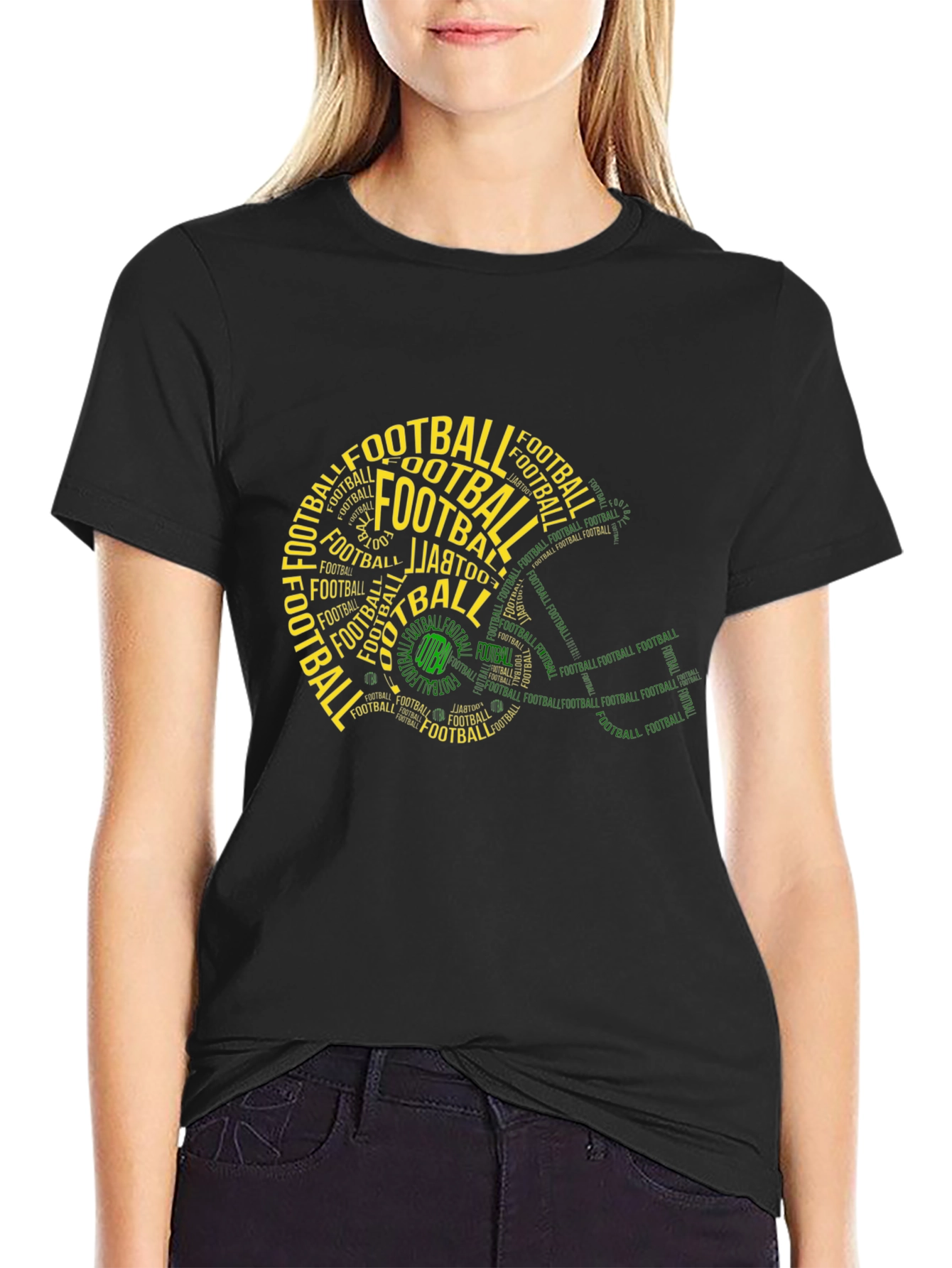 Football Helmet Word Art T-Shirt