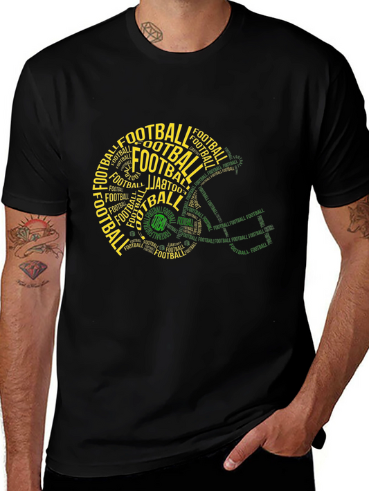 Football Helmet Word Art T-Shirt