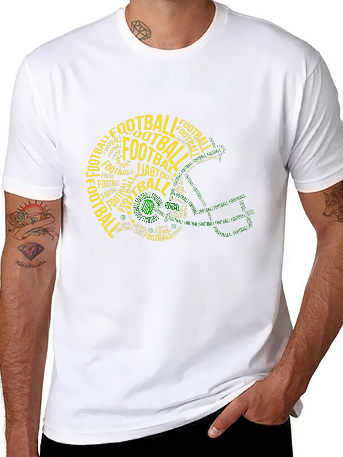 Football Helmet Word Art T-Shirt