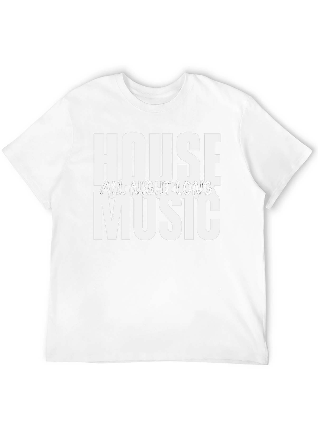 House Music All Night Long Black T-Shirt