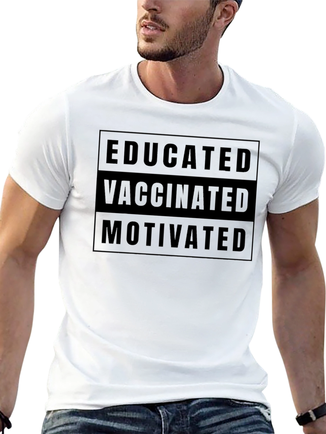Educated Vaccinated Motivated Graphic Tee