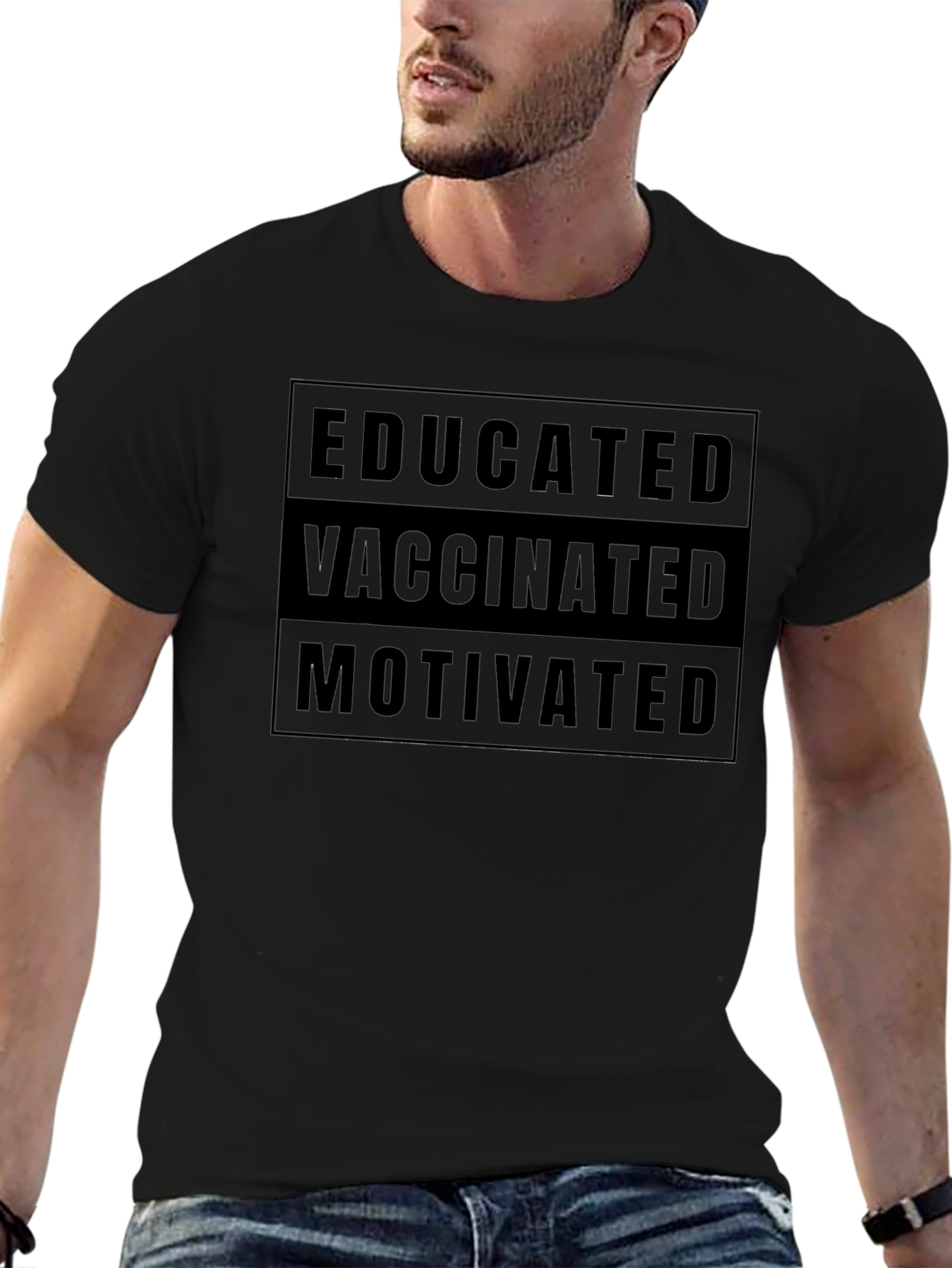 Educated Vaccinated Motivated Graphic Tee