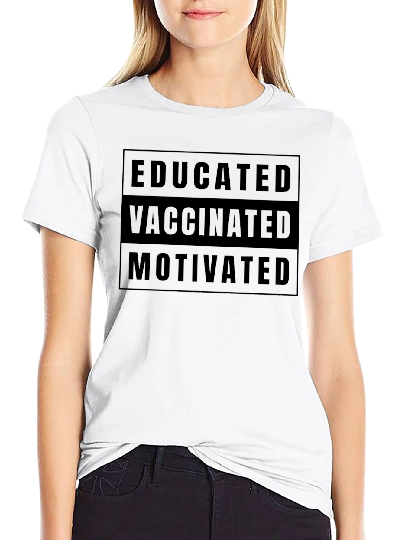 Educated Vaccinated Motivated Graphic Tee