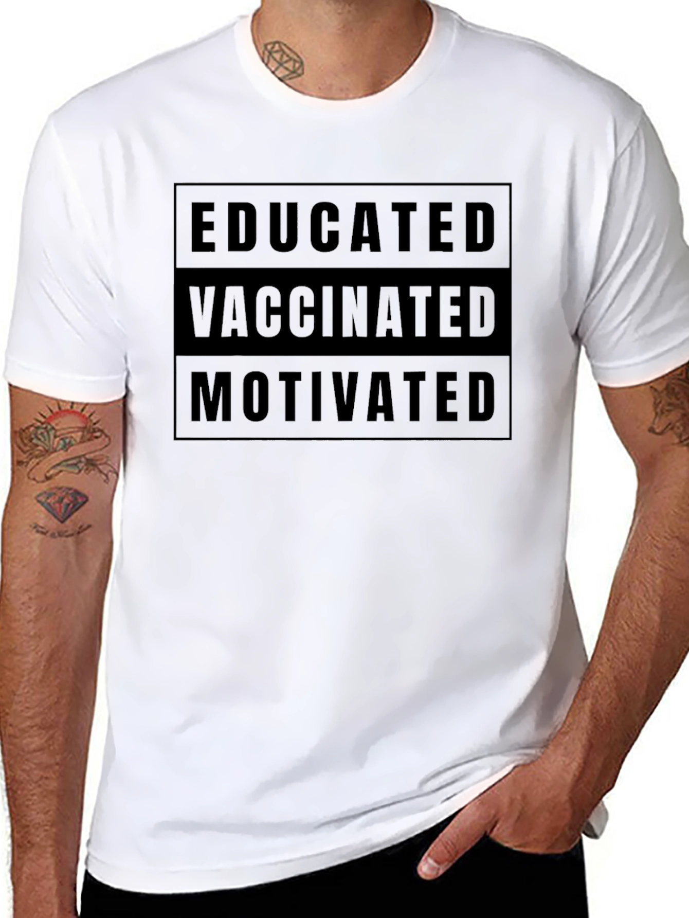 Educated Vaccinated Motivated Graphic Tee