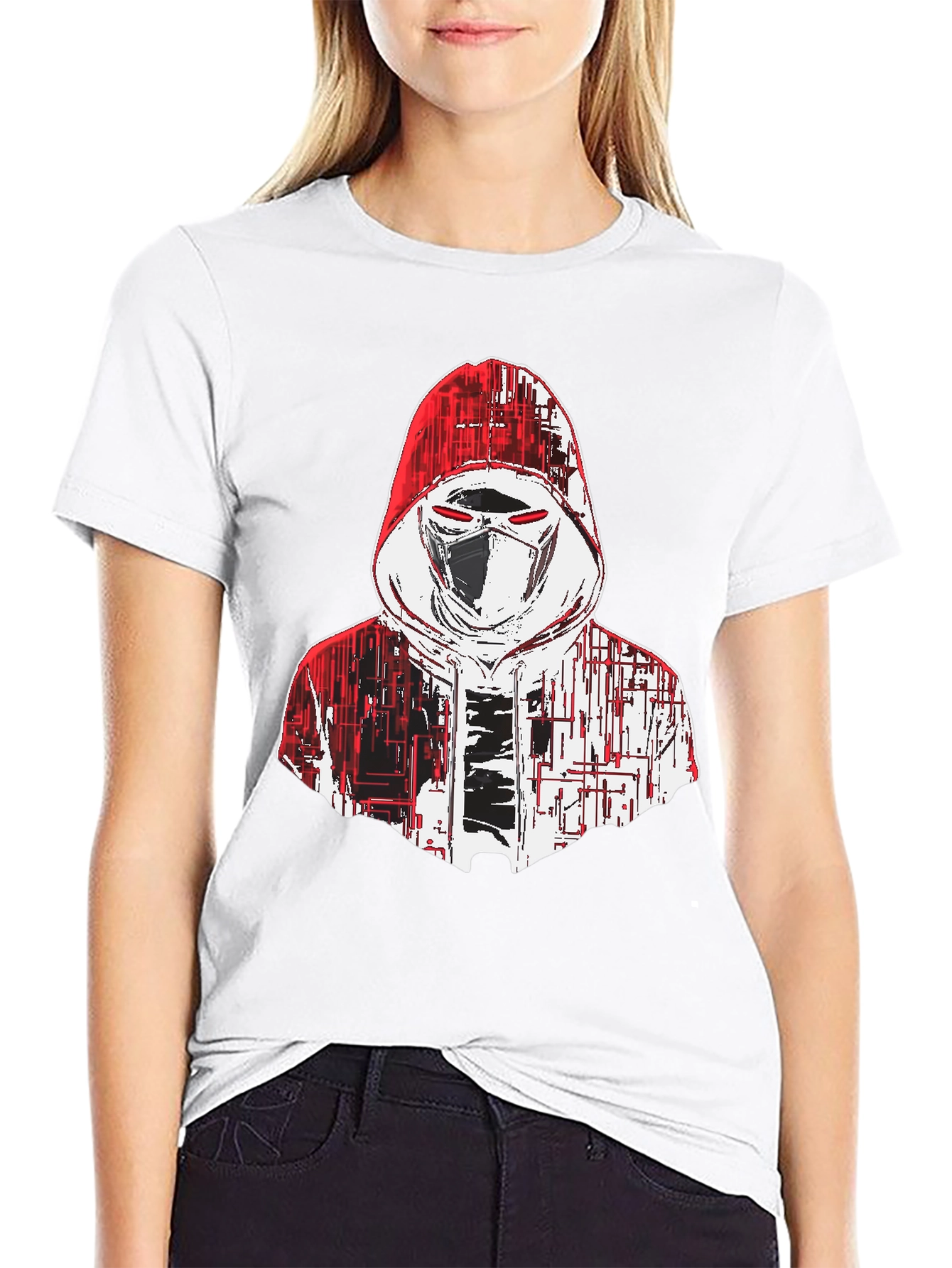Techwear Masked Hoodie Graphic T-Shirt