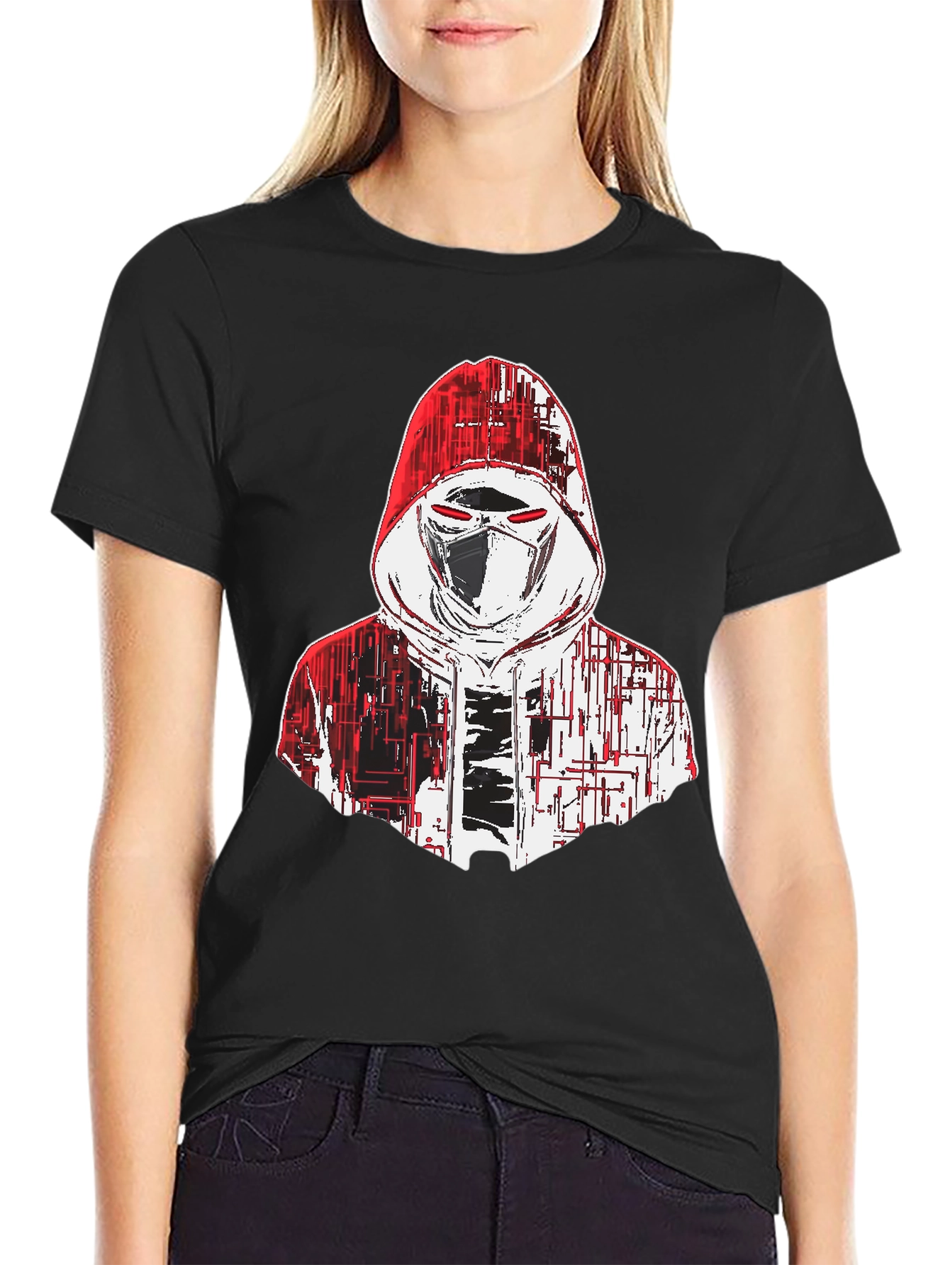 Techwear Masked Hoodie Graphic T-Shirt