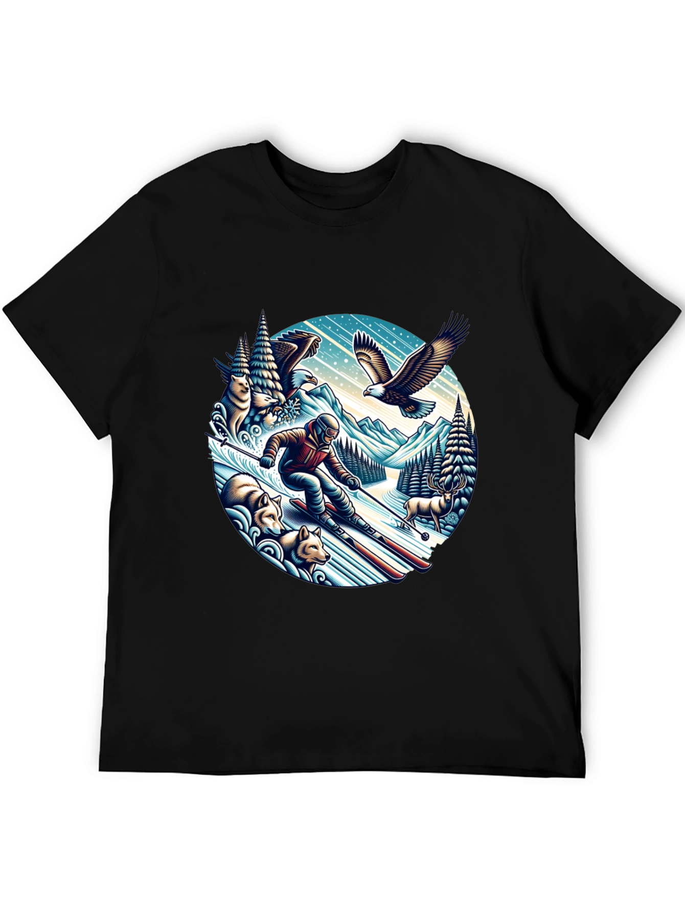 Skiing Adventure Graphic Tee