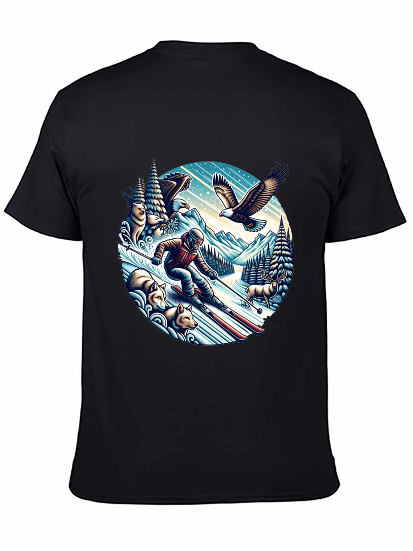 Skiing Adventure Graphic Tee