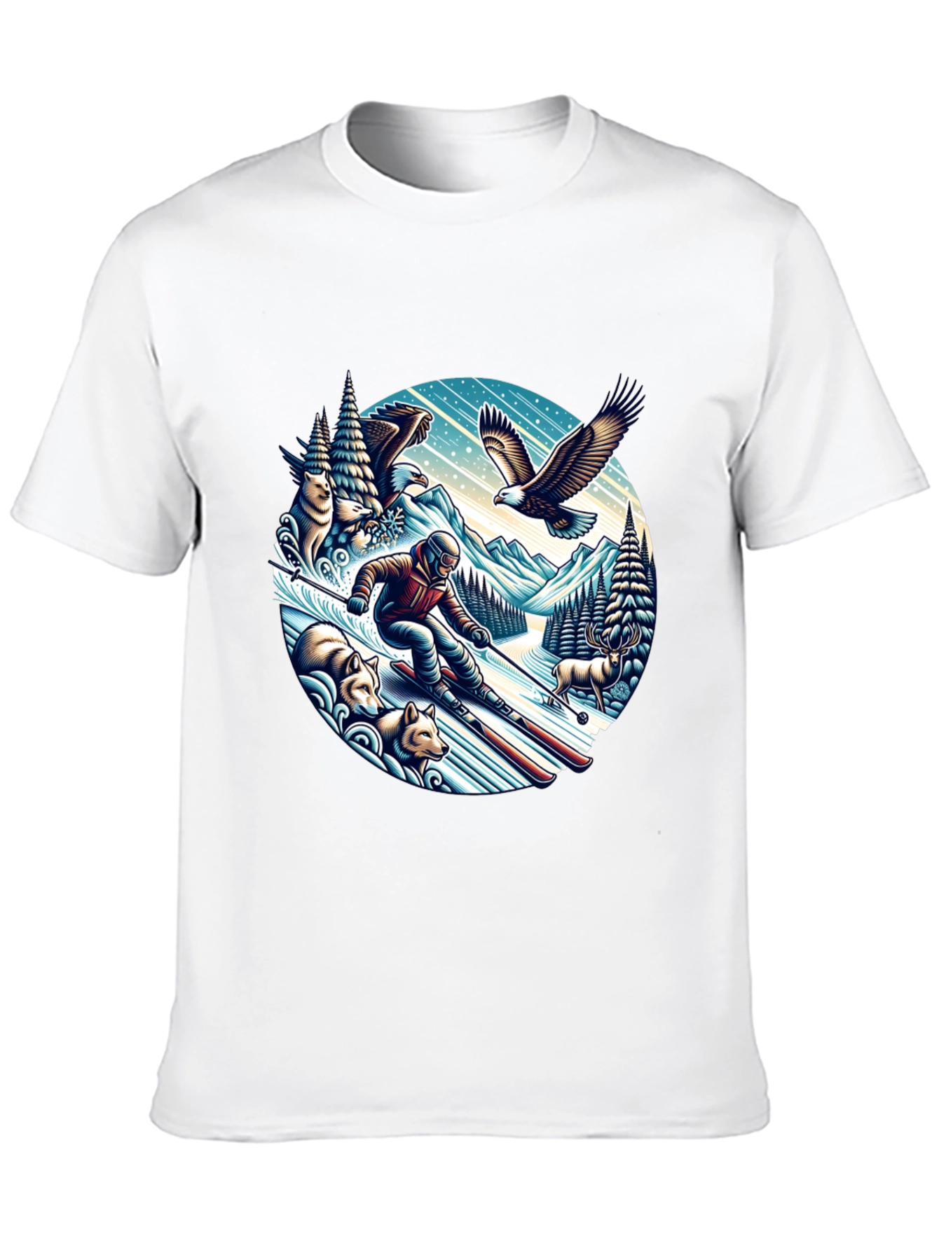 Skiing Adventure Graphic Tee