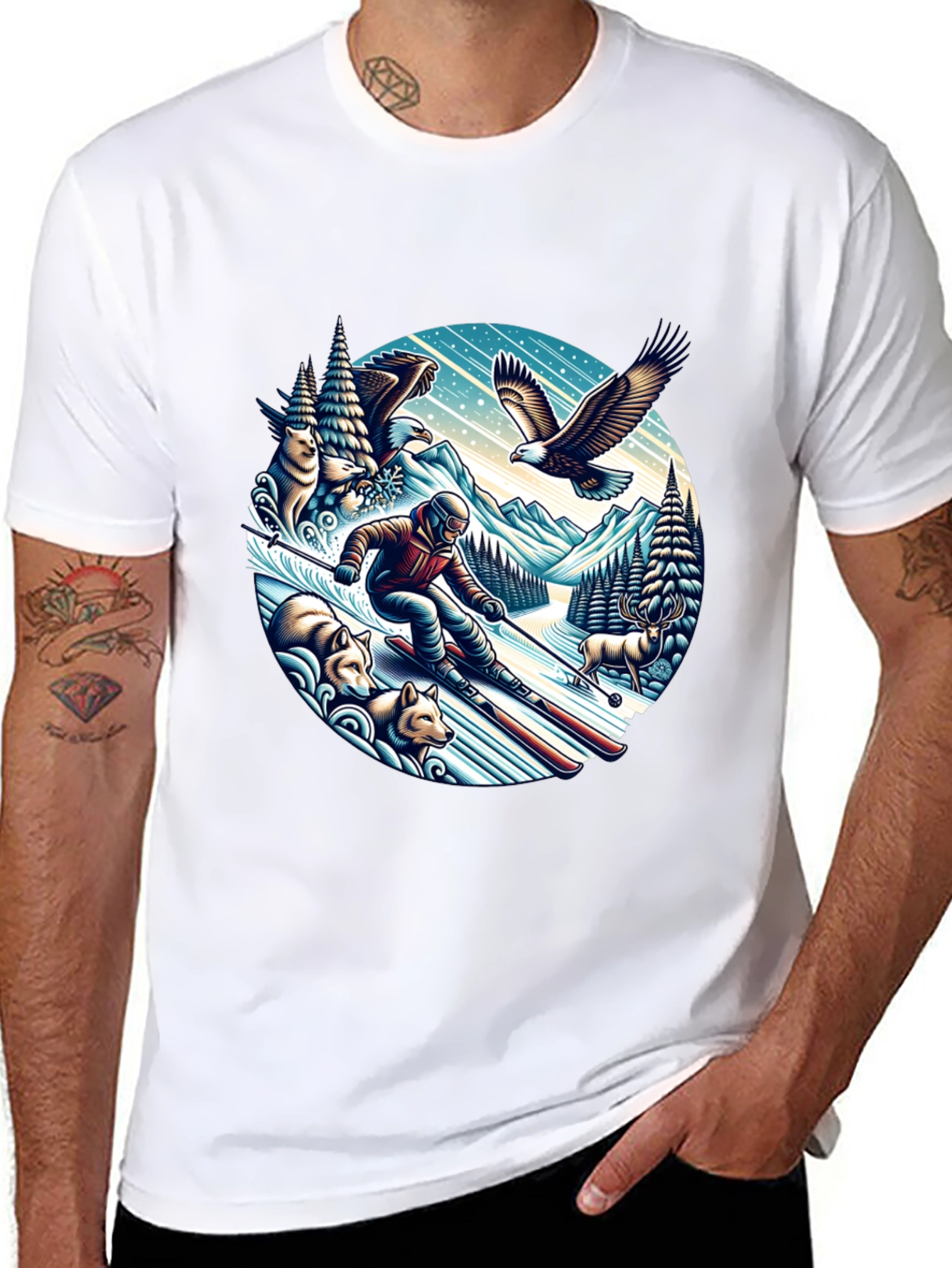 Skiing Adventure Graphic Tee