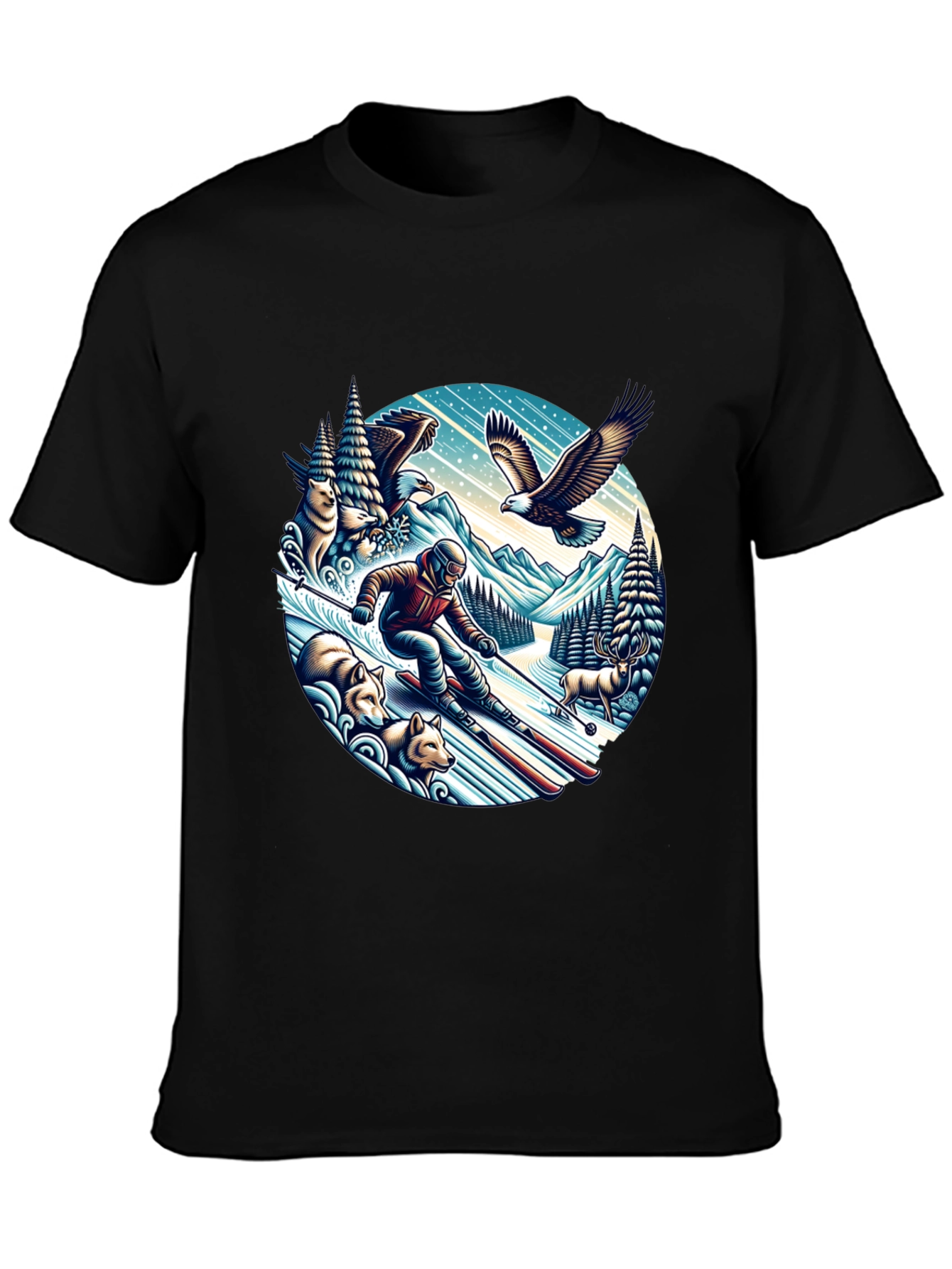 Skiing Adventure Graphic Tee