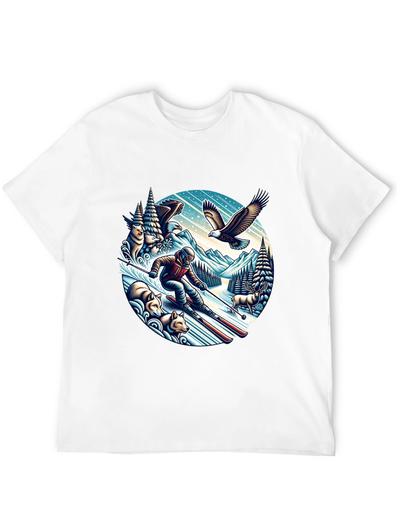 Skiing Adventure Graphic Tee