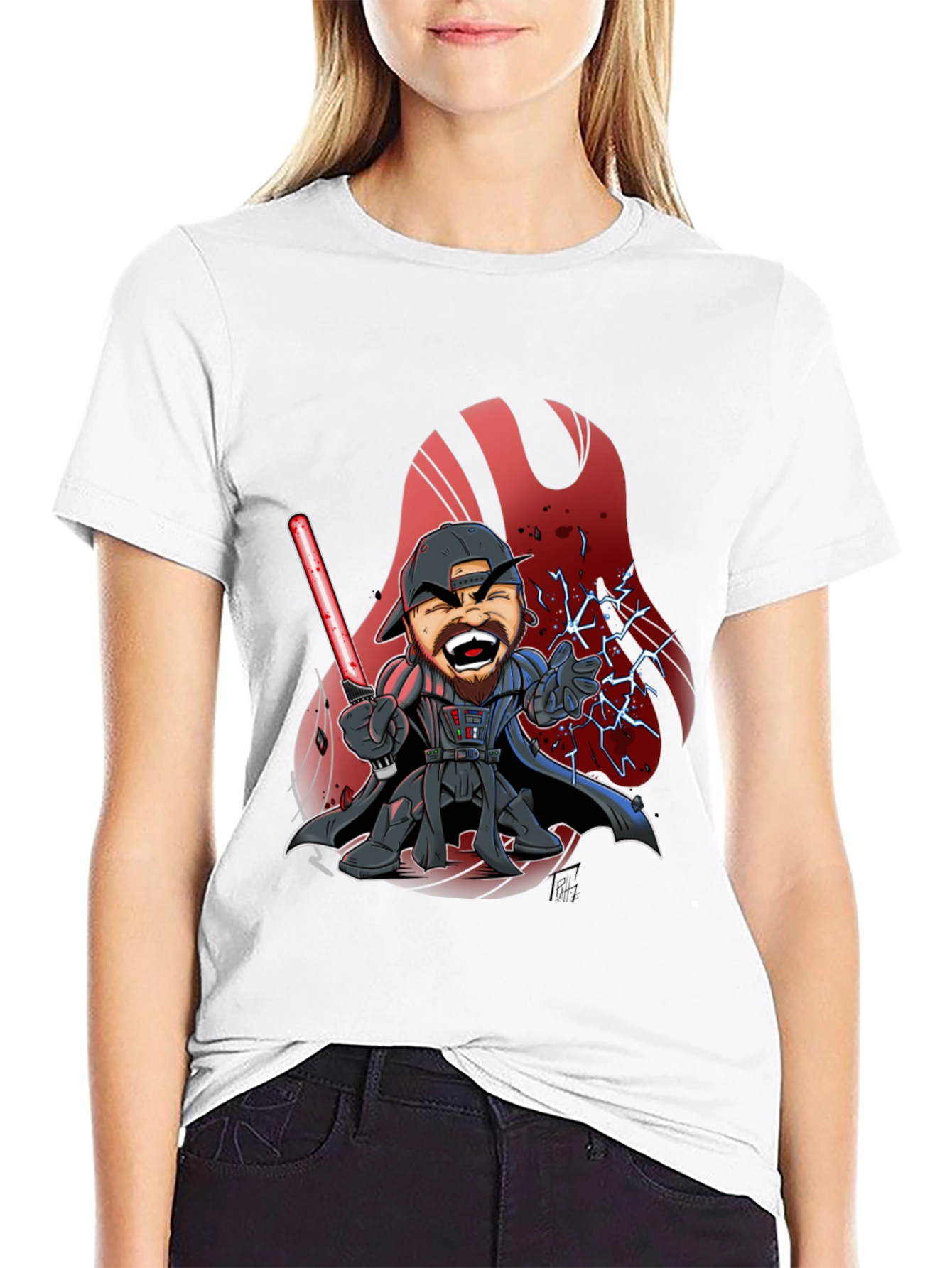 Darth Vader Cartoon Graphic T-Shirt