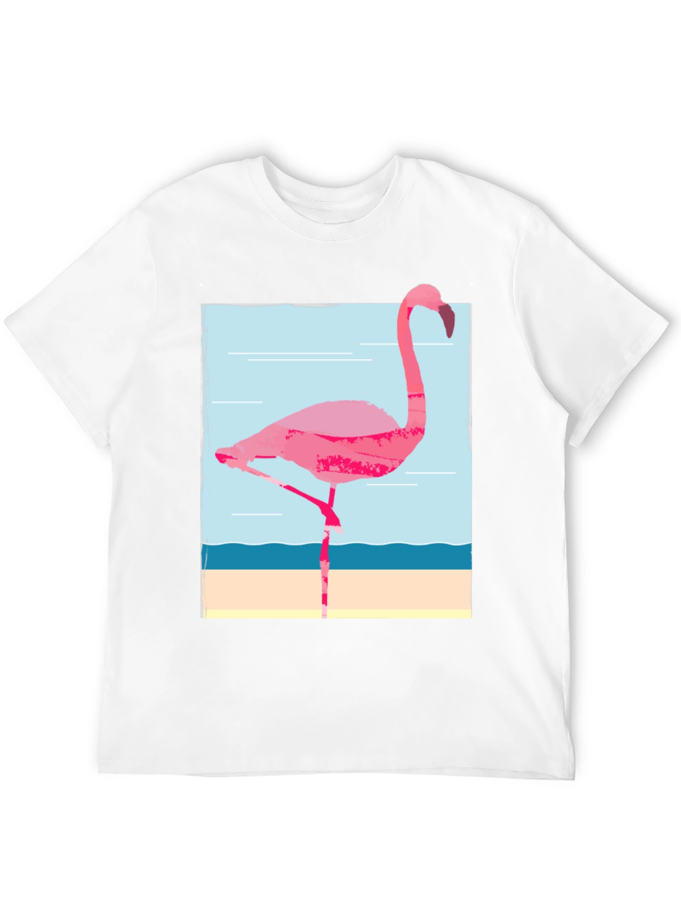 Flamingo Graphic Tee - Black Cotton T-Shirt
