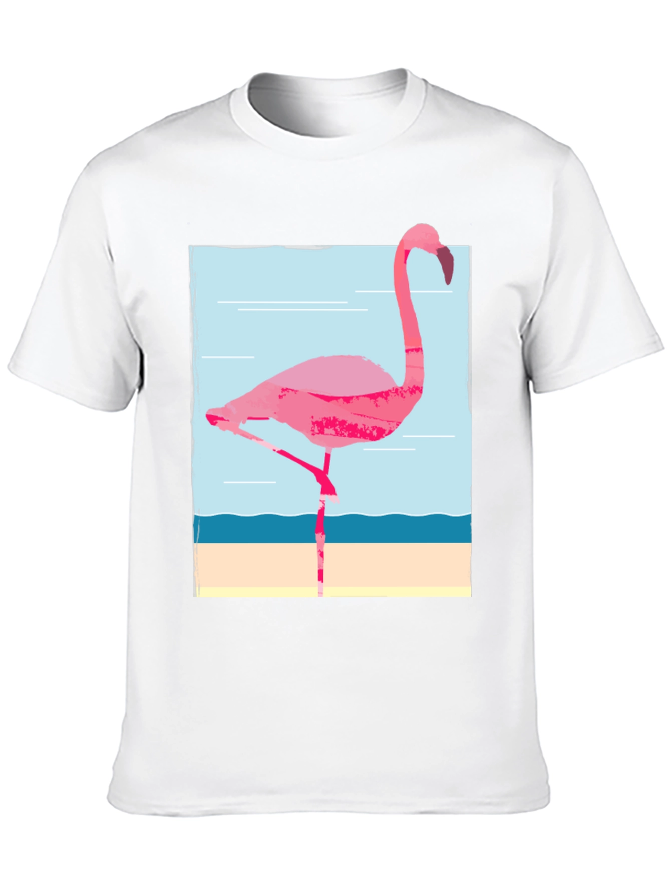 Flamingo Graphic Tee - Black Cotton T-Shirt