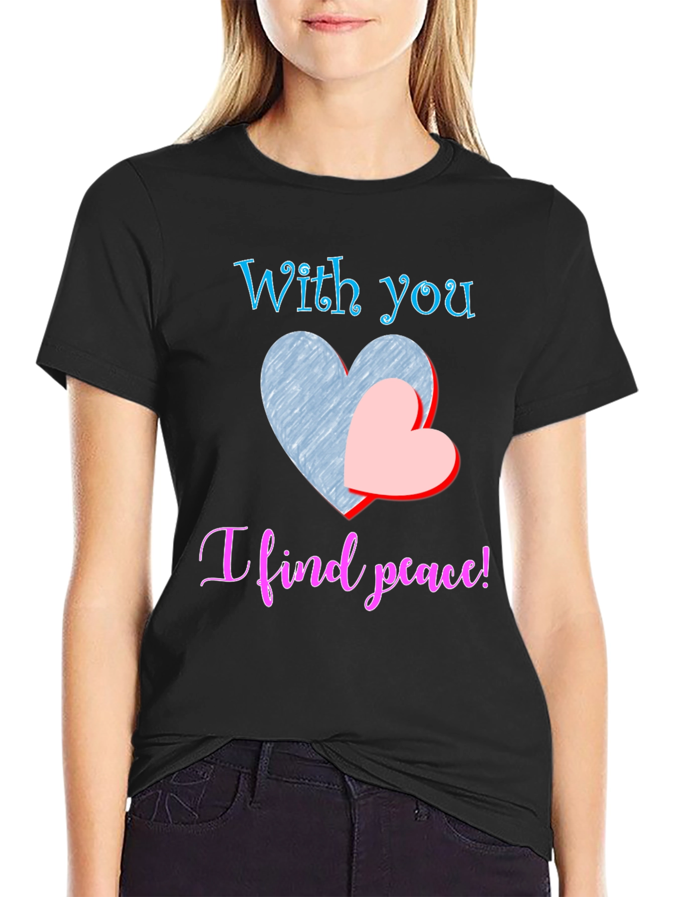 With You I Find Peace Black T-Shirt