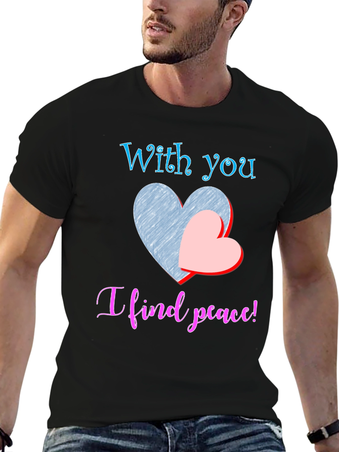 With You I Find Peace Black T-Shirt