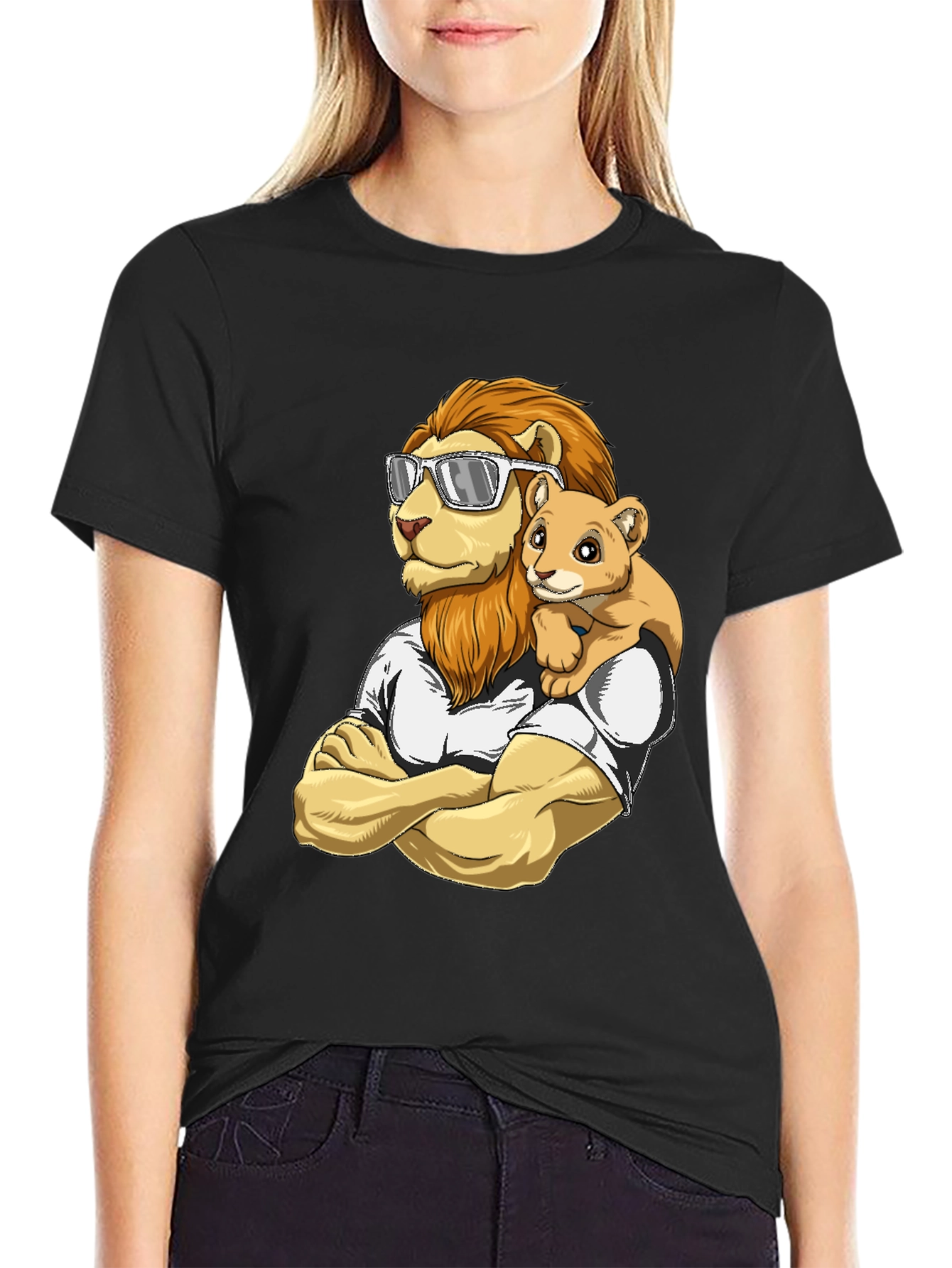 Lion Dad & Cub Graphic T-Shirt