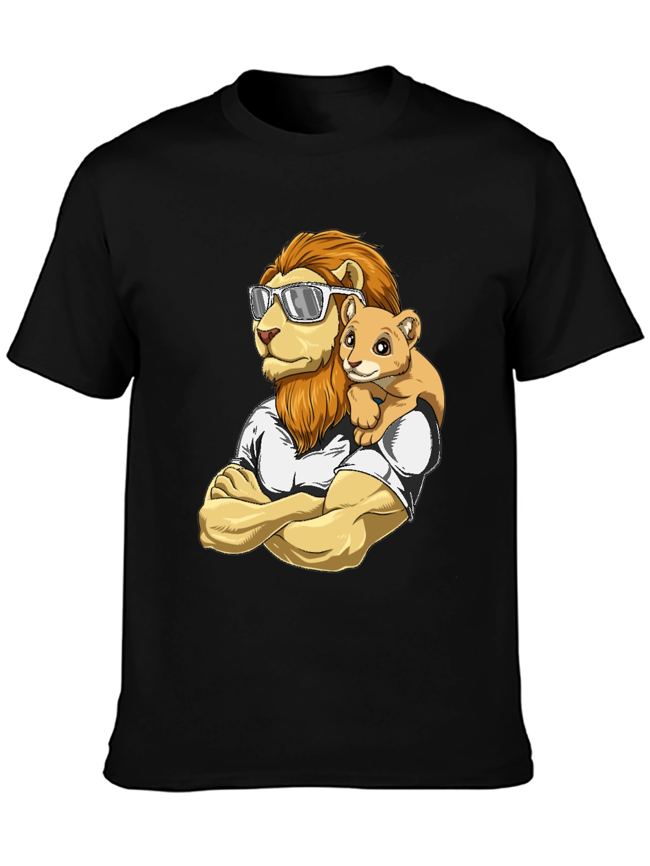 Lion Dad & Cub Graphic T-Shirt