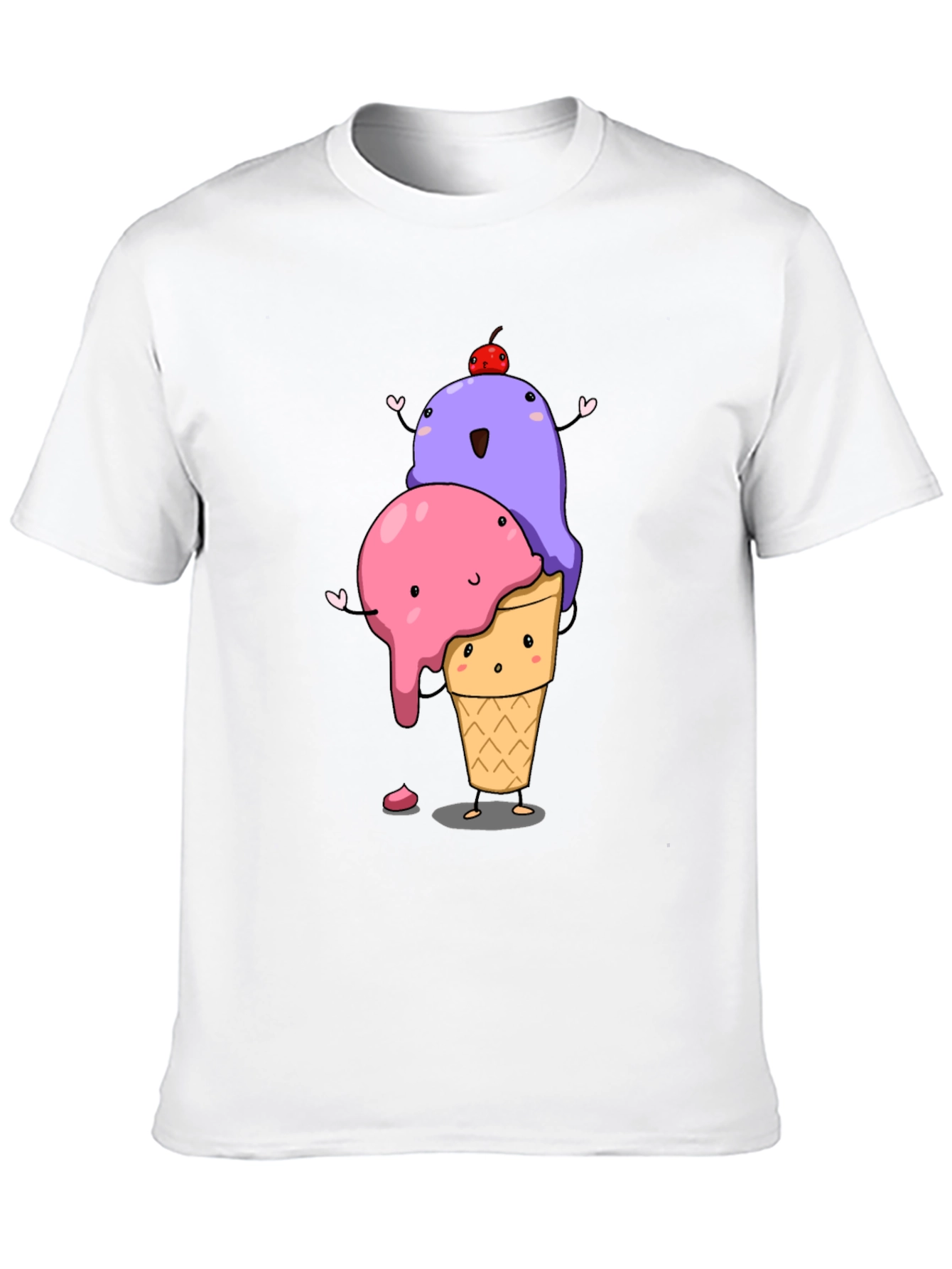 Cartoon Ice Cream T-Shirt - Cute Dessert Graphic Tee