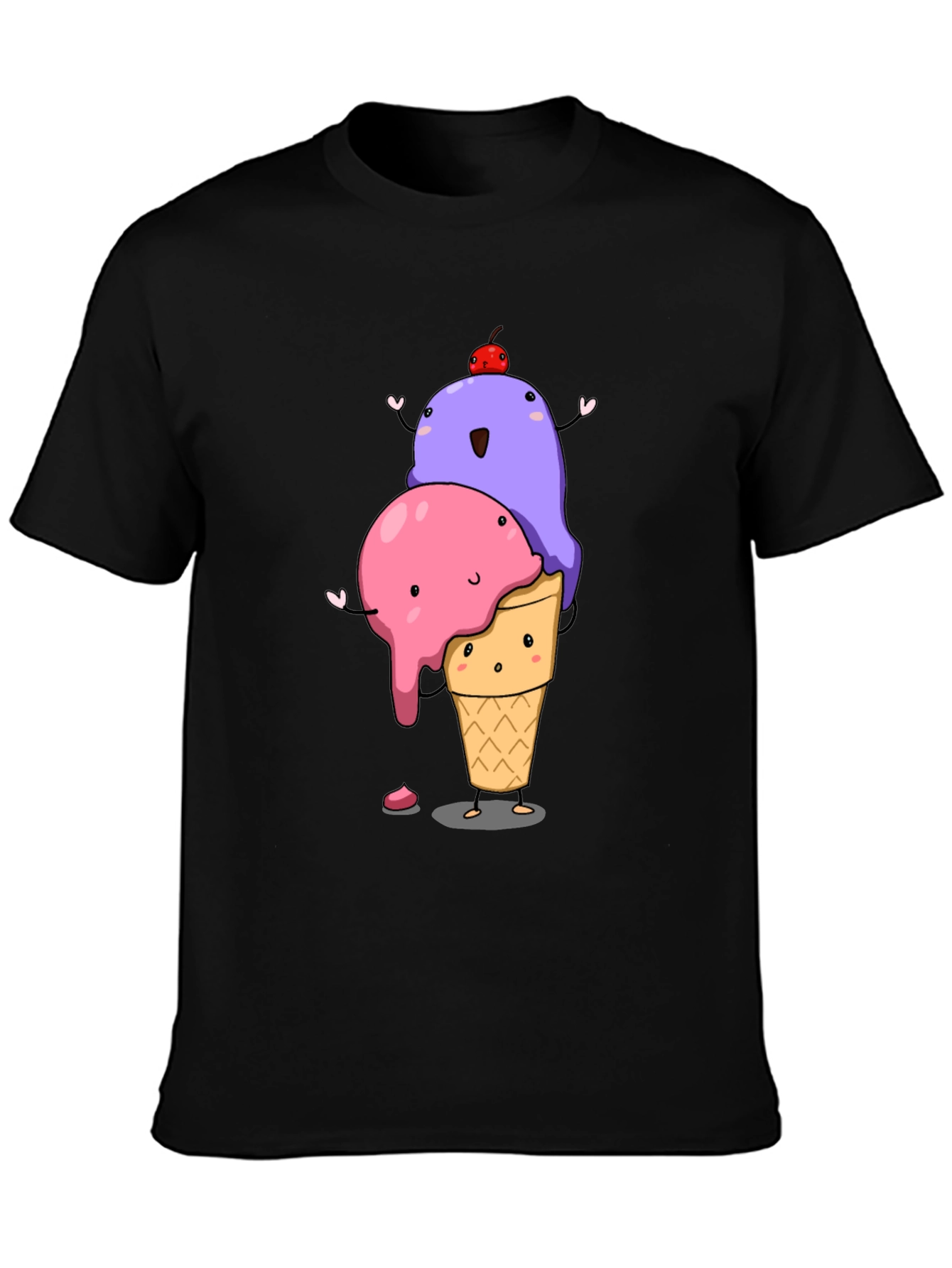 Cartoon Ice Cream T-Shirt - Cute Dessert Graphic Tee