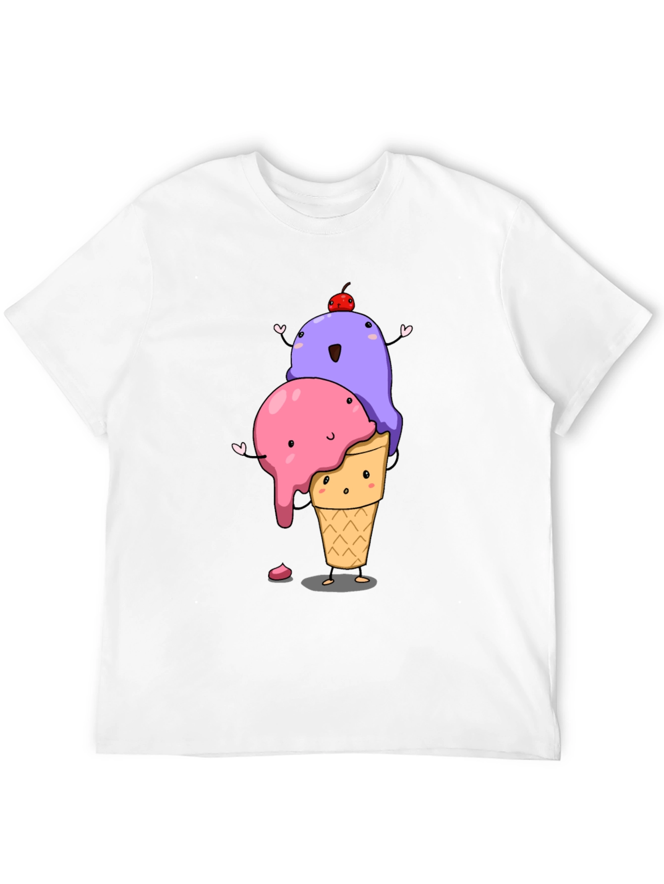 Cartoon Ice Cream T-Shirt - Cute Dessert Graphic Tee