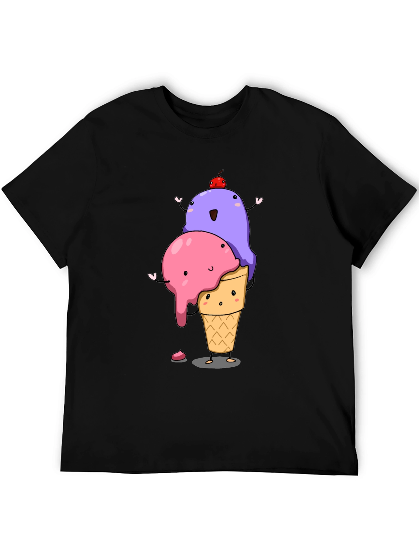 Cartoon Ice Cream T-Shirt - Cute Dessert Graphic Tee