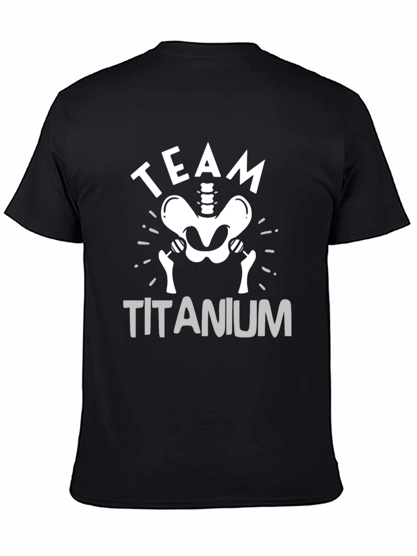 Team Titanium T-Shirt - Skeleton Weightlifting Gym Tee