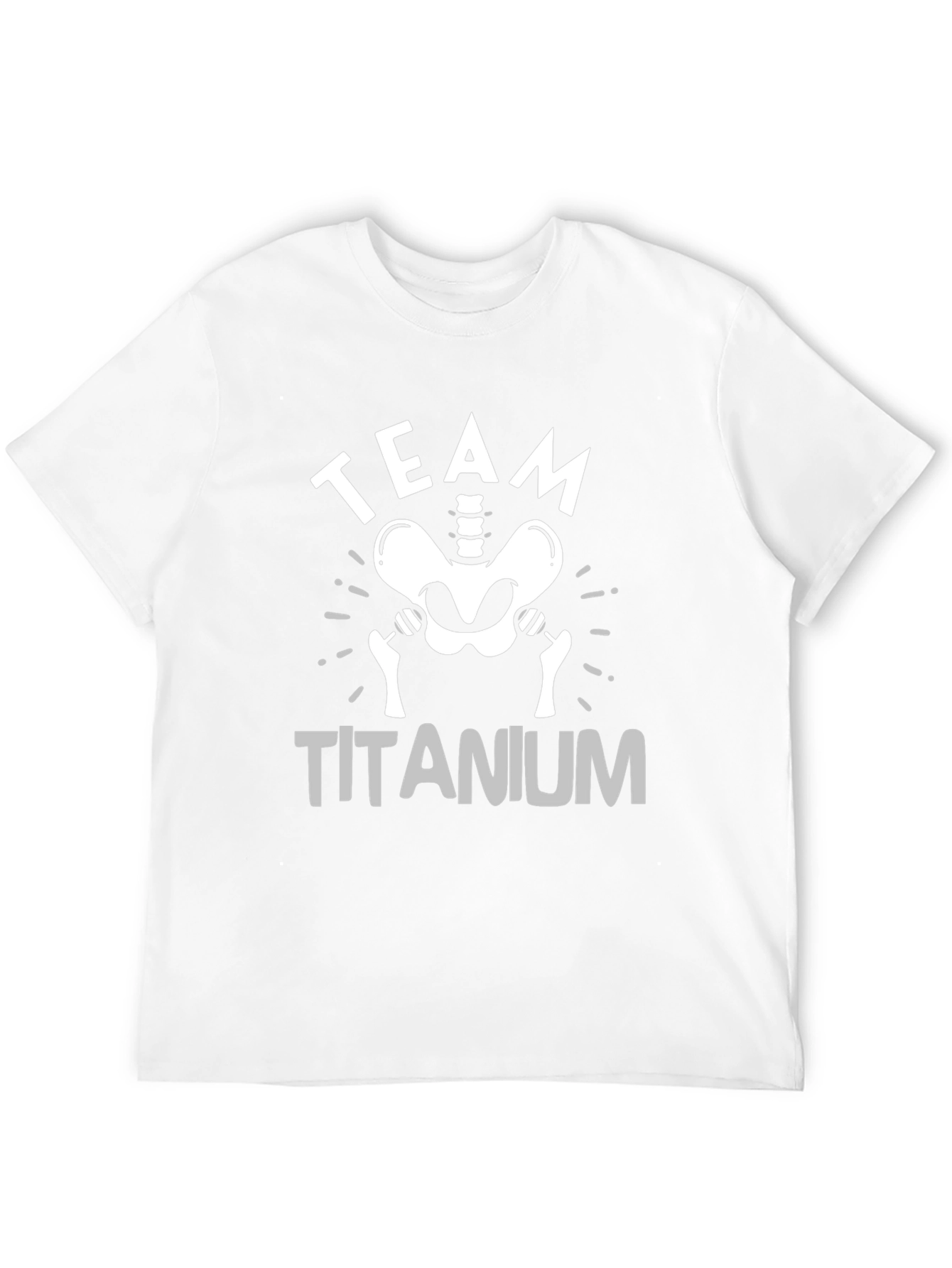 Team Titanium T-Shirt - Skeleton Weightlifting Gym Tee