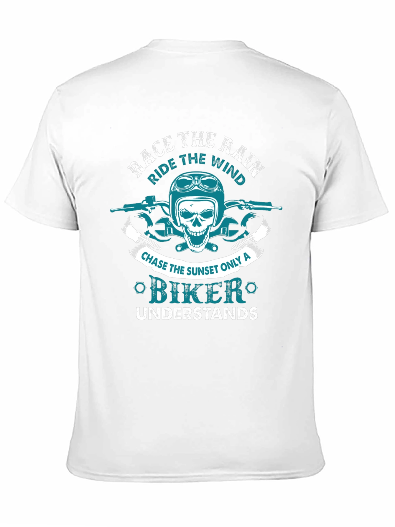 Biker T-Shirt: Race the Rain Ride the Wind