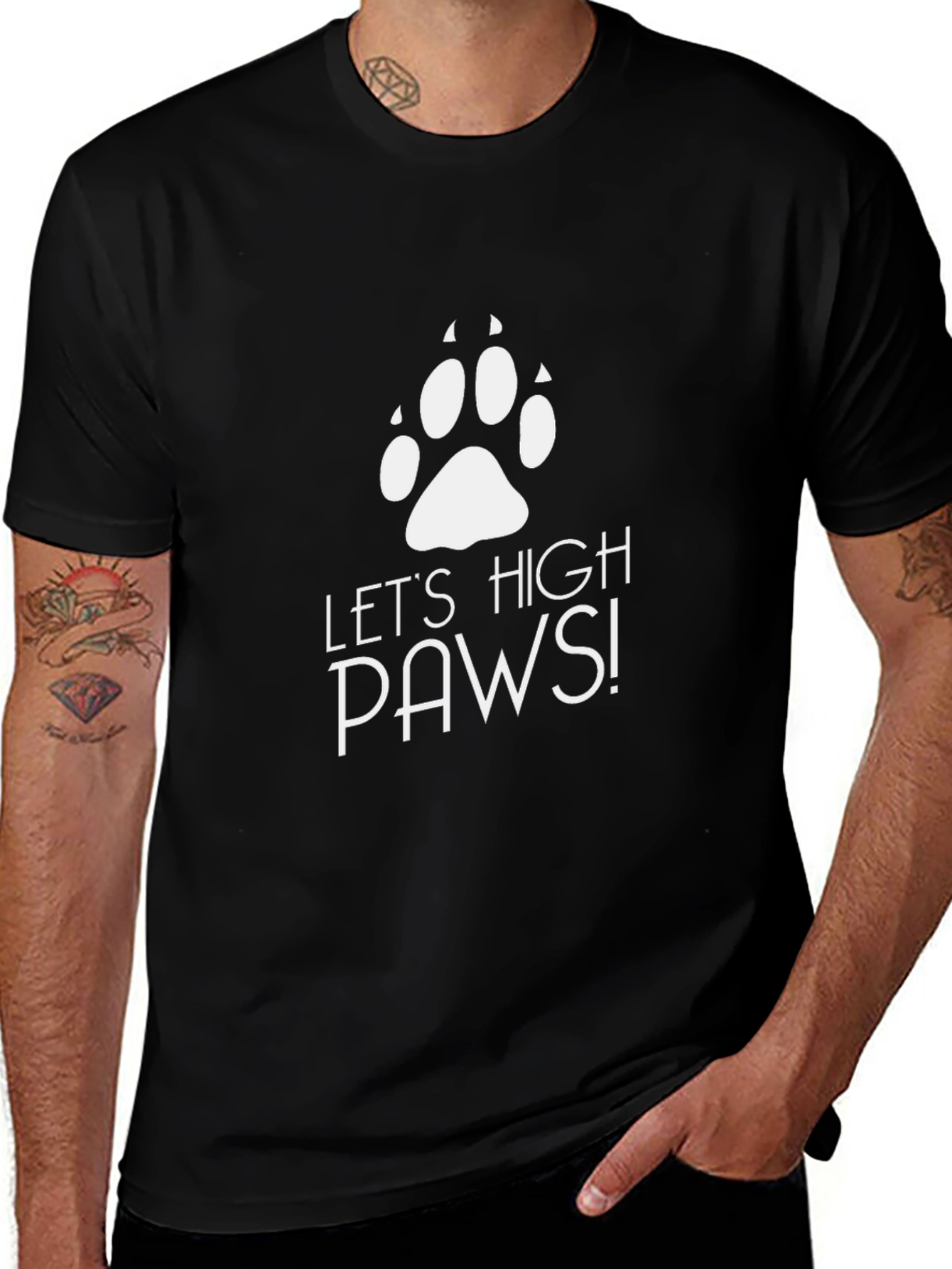 Lets High Paws Black T-Shirt