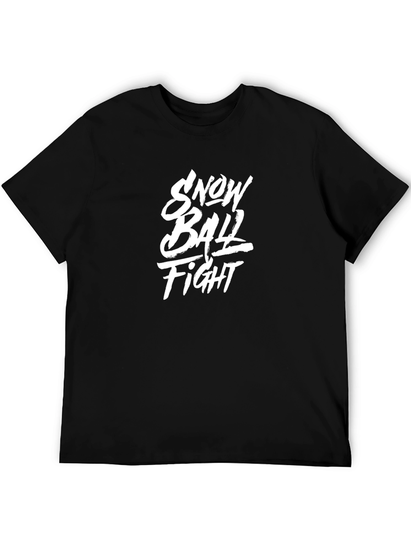 Snowball Fight Graphic Black T-Shirt