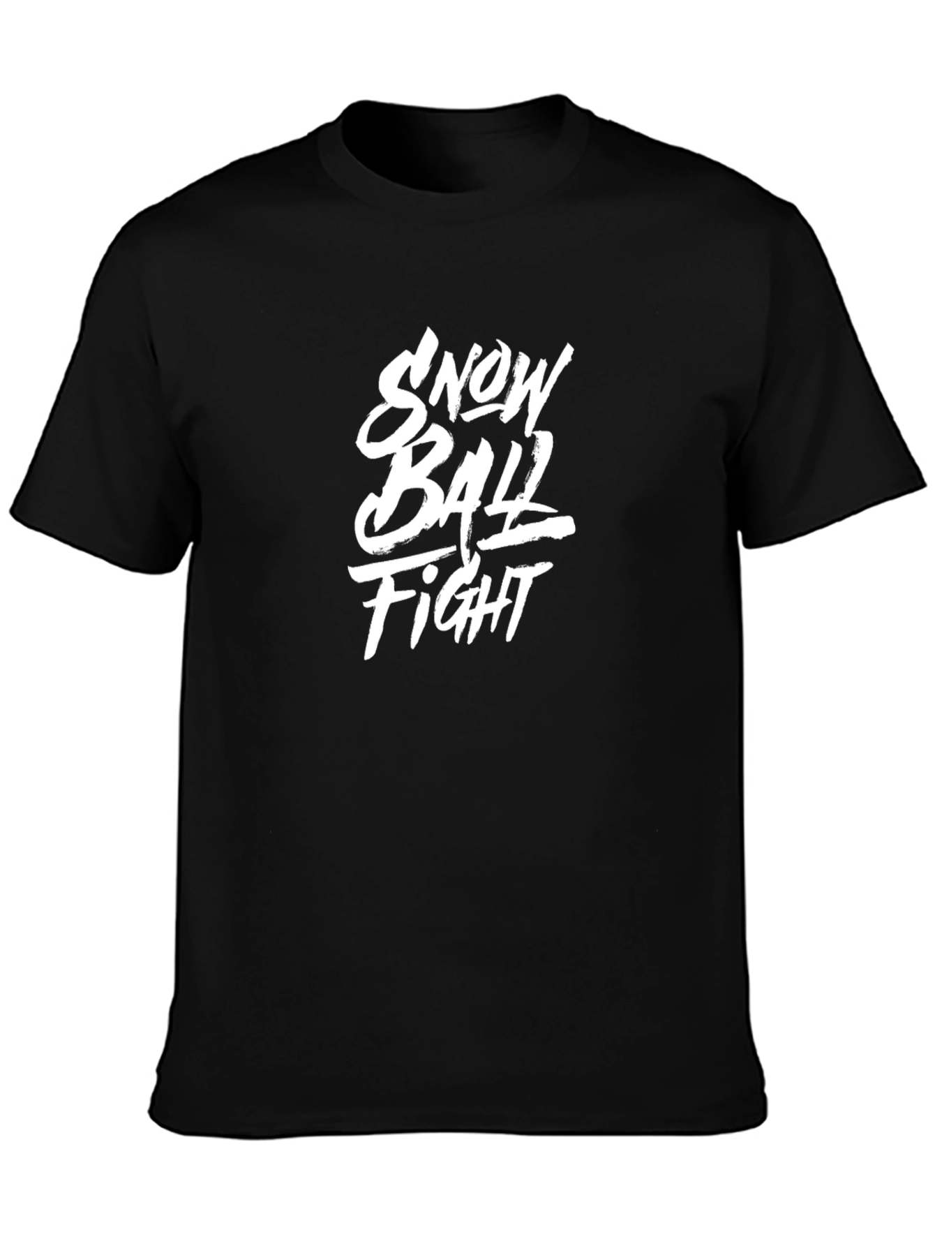 Snowball Fight Graphic Black T-Shirt