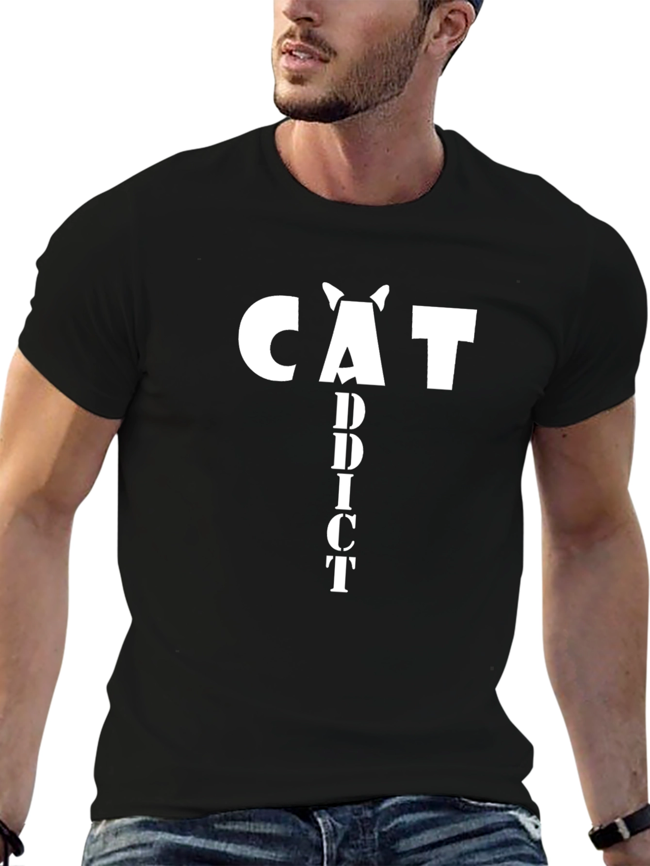 Cat Addict T-Shirt - Trendy Graphic Tee