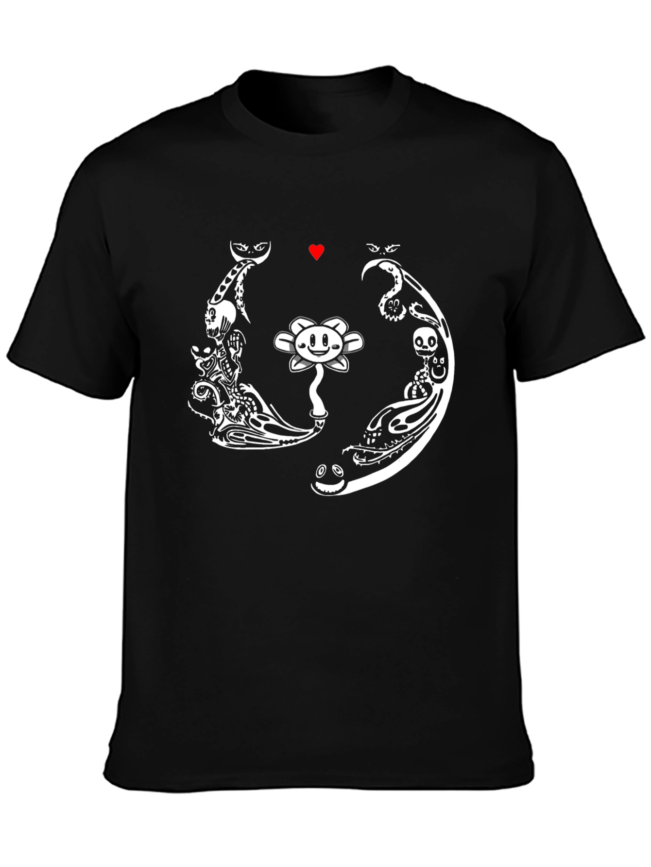 Undertale Flowey T-Shirt - Black Cotton Blend Graphic Tee