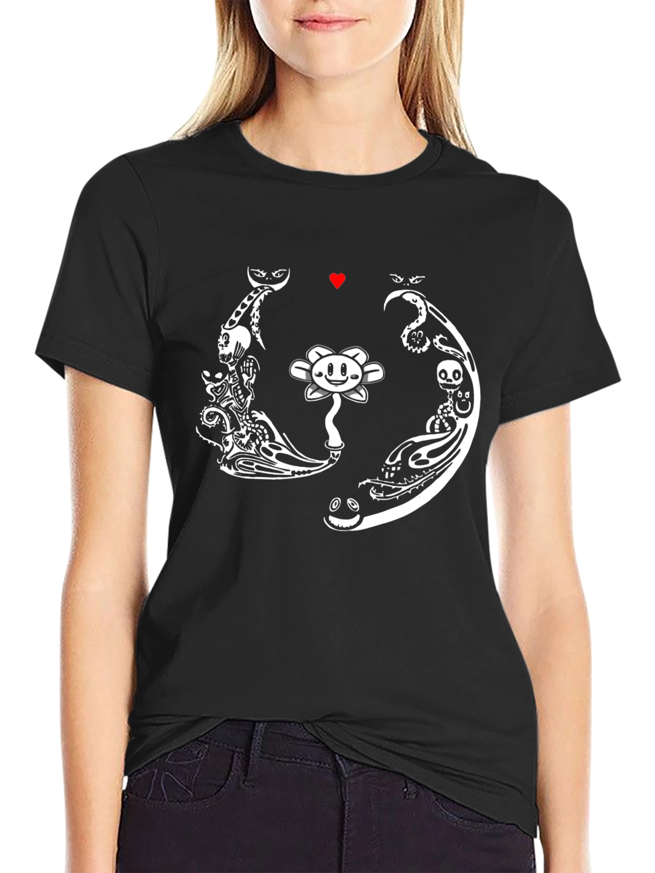 Undertale Flowey T-Shirt - Black Cotton Blend Graphic Tee